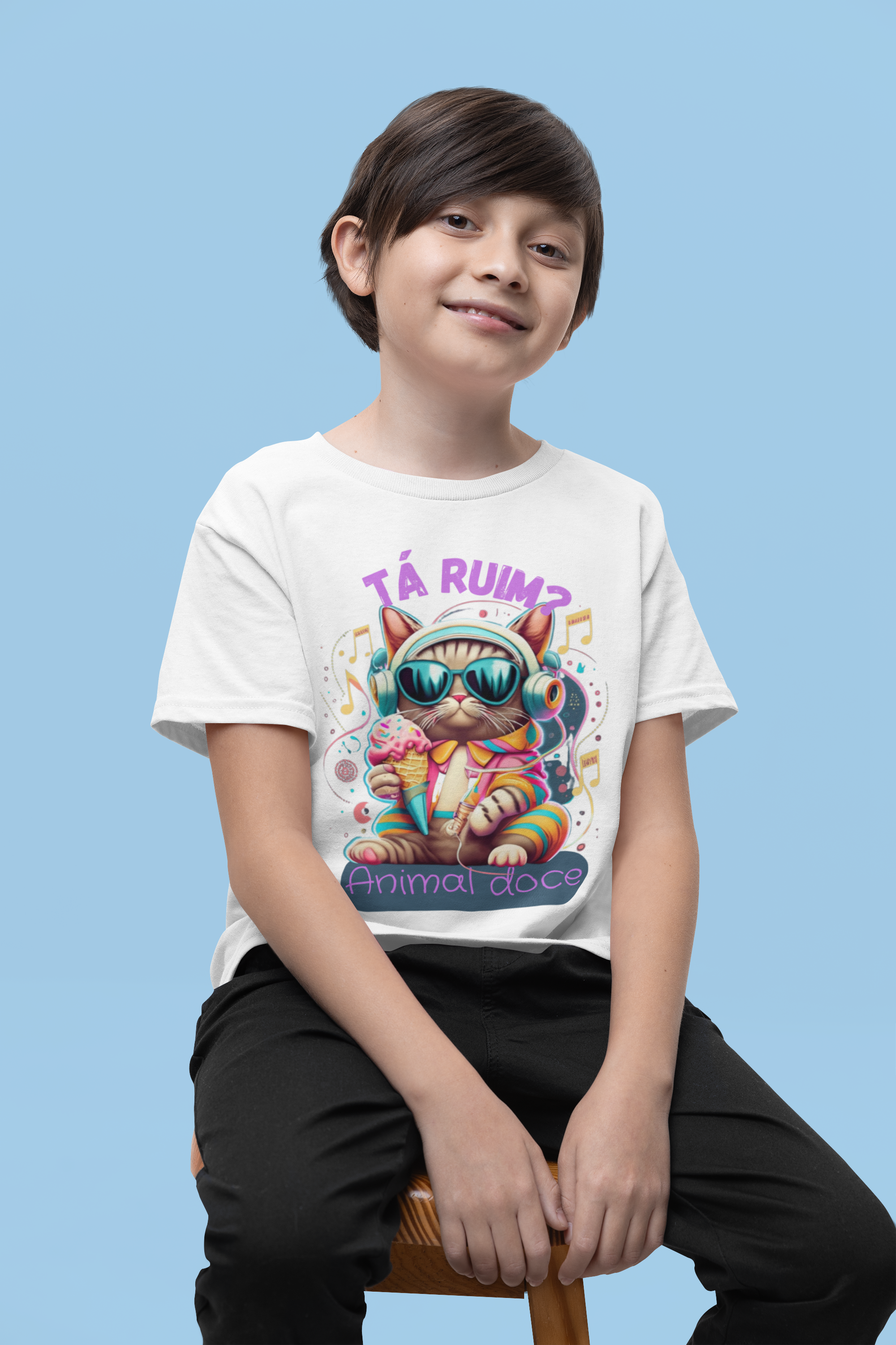 Nome do produto: CAMISETA QUALITY INFANTIL CAT, TA RUIM-2 A 8 ANOS
