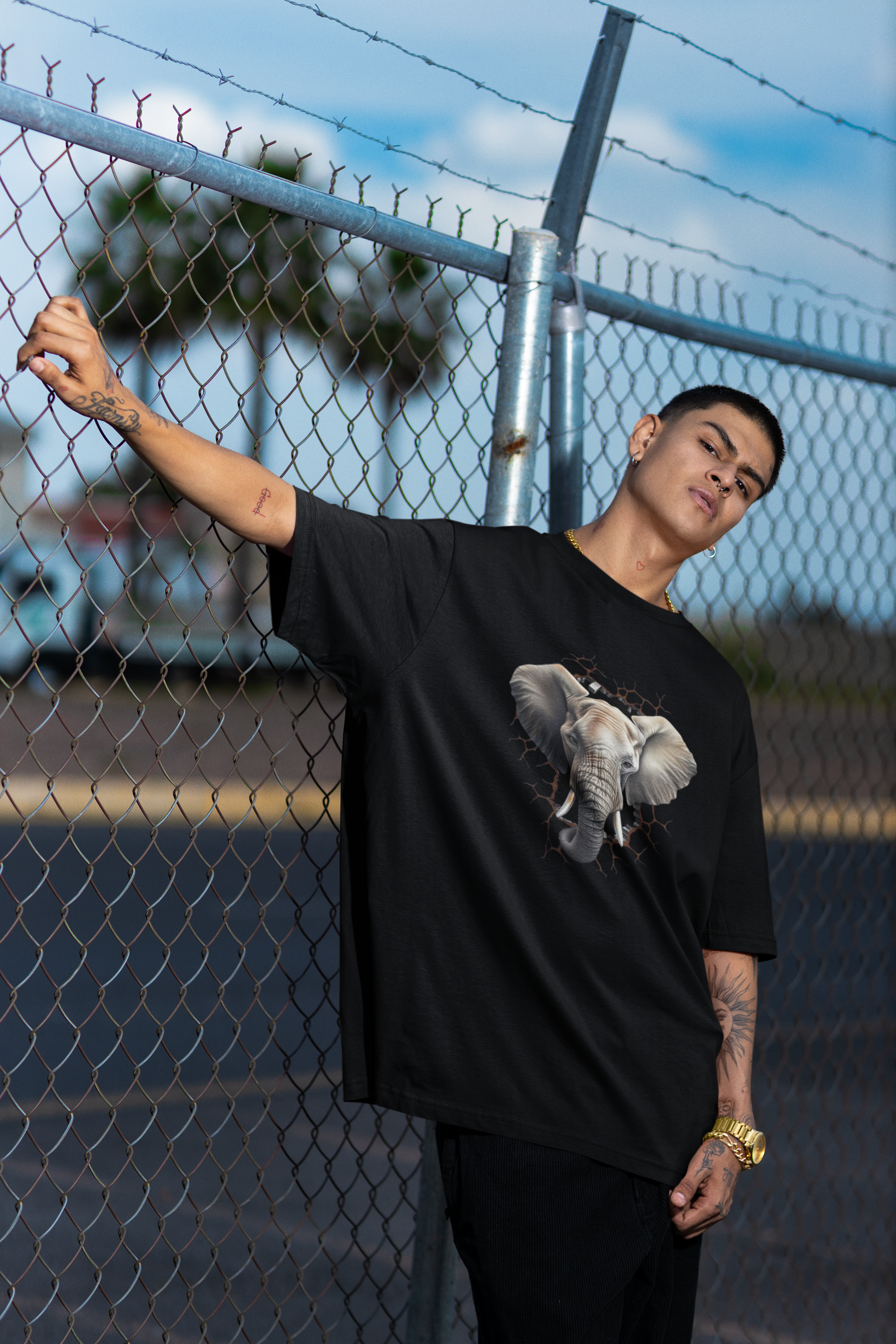 Nome do produto: CAMISETA OVERSIZED F/V, ELEPHANT