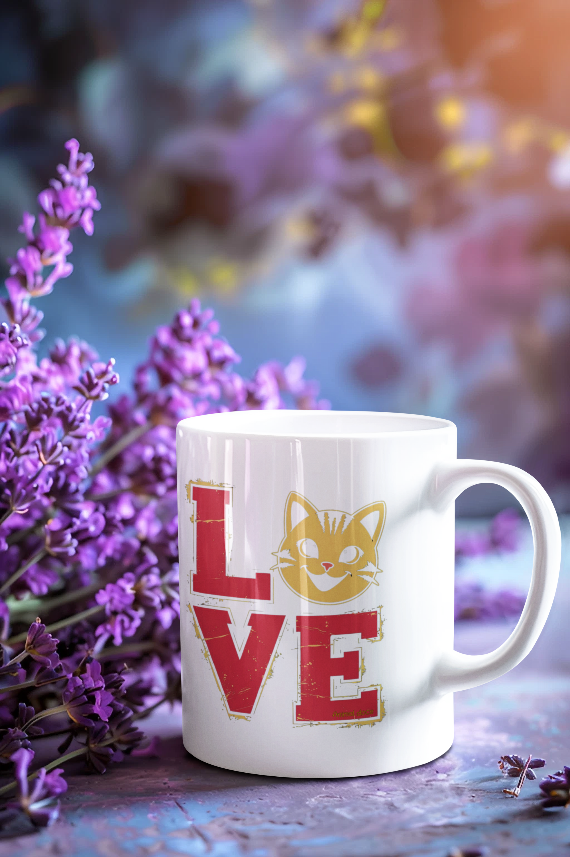 Nome do produto:  CANECA PERSONALIZADA CRIATIVA EM CERÂMICA, 325ML C/02 LADOS, CAT LOVE