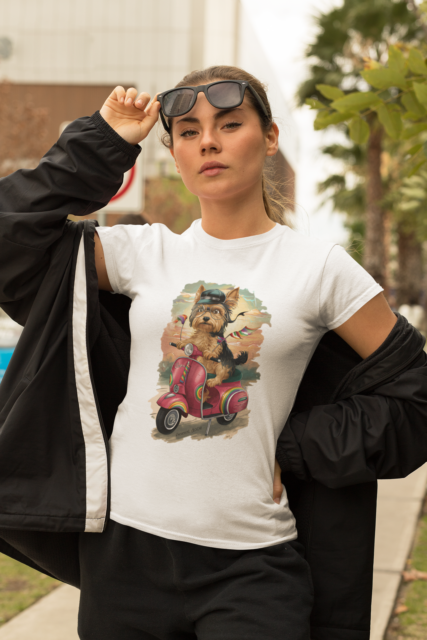 Nome do produto: CAMISETA BABY LONG PRIME, DOG VESPA YORKSHIRE TERRIER