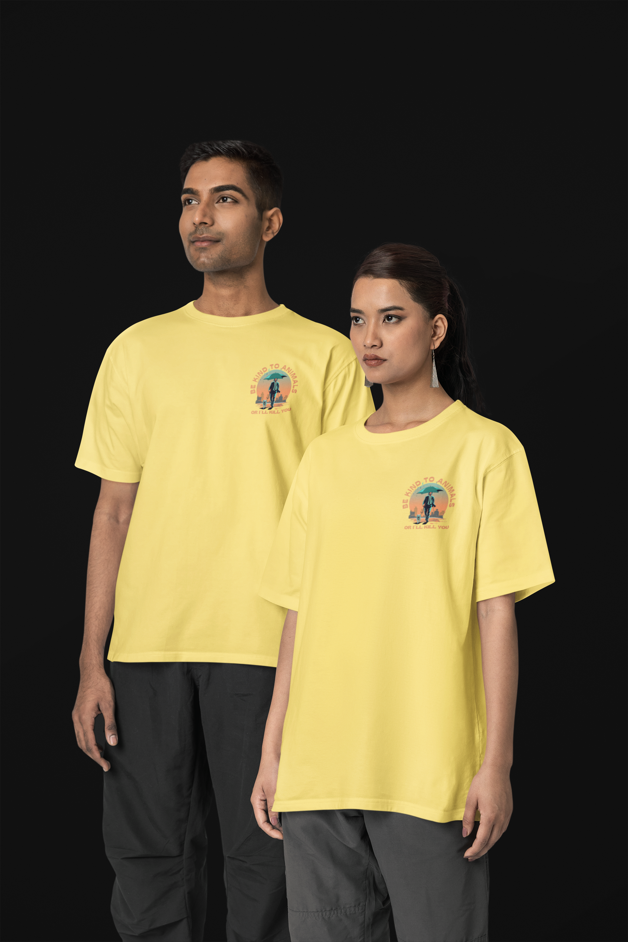 Nome do produto: CAMISETA T-SHIRT ESTONADA MINIMALISTA, FILME JOHN WICK BE KIND TO ANIMALS