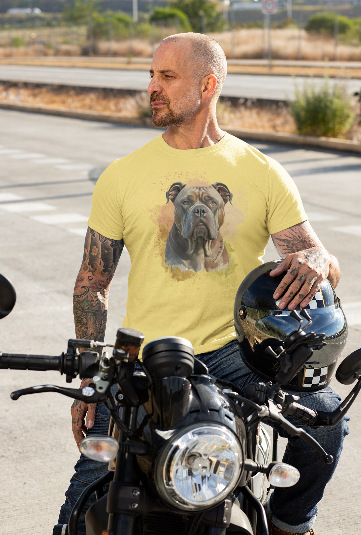 Nome do produto: CAMISETA T-SHIRT ESTONADA DOG, CANE CORSO