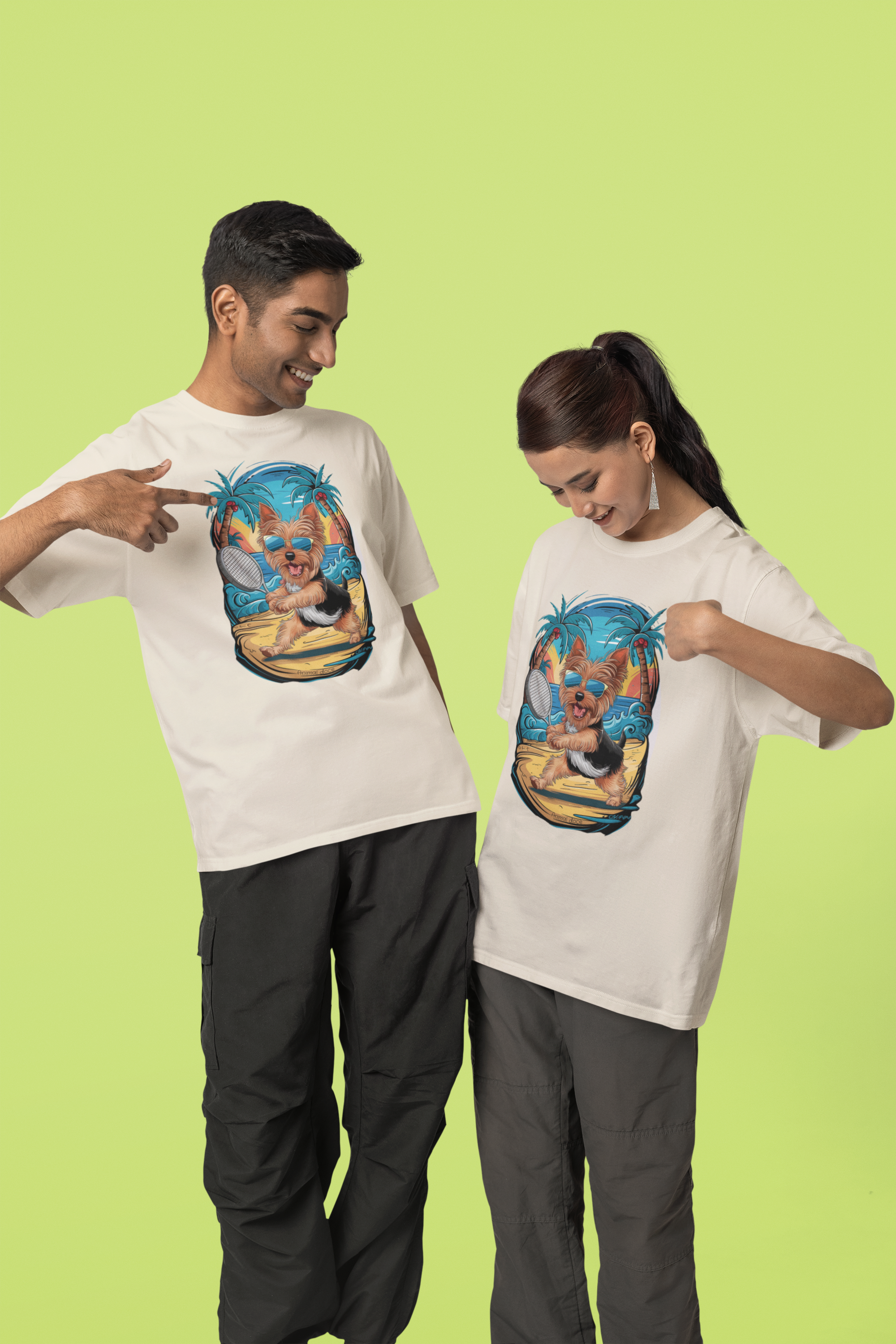 Nome do produto: CAMISETA T-SHIRT PIMA, DOG YORKSHIRE TERRIER TENIS