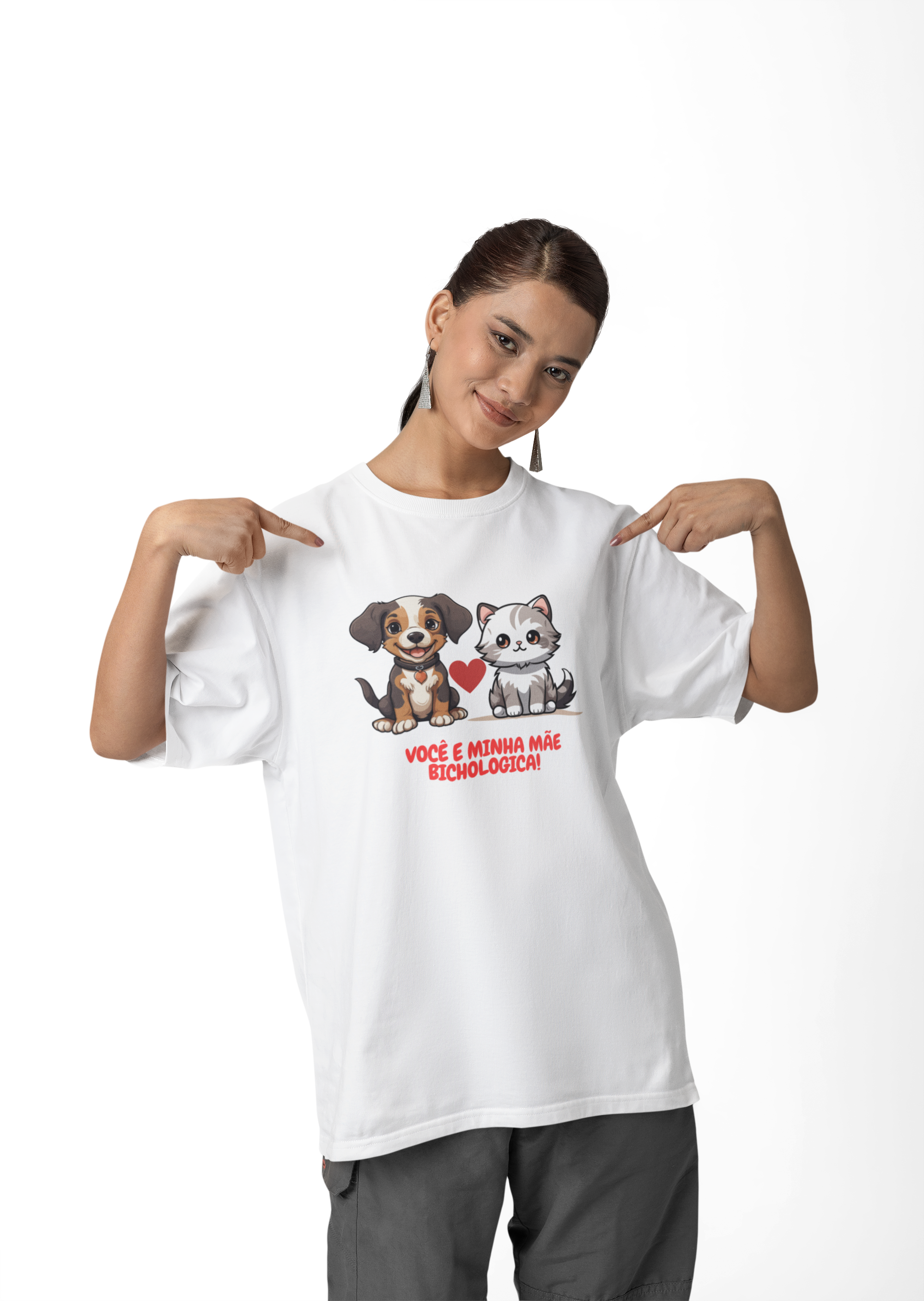 Nome do produto: CAMISETA T-SHIRT PRIME, CAT DOG MÃE BICHOLOGICA