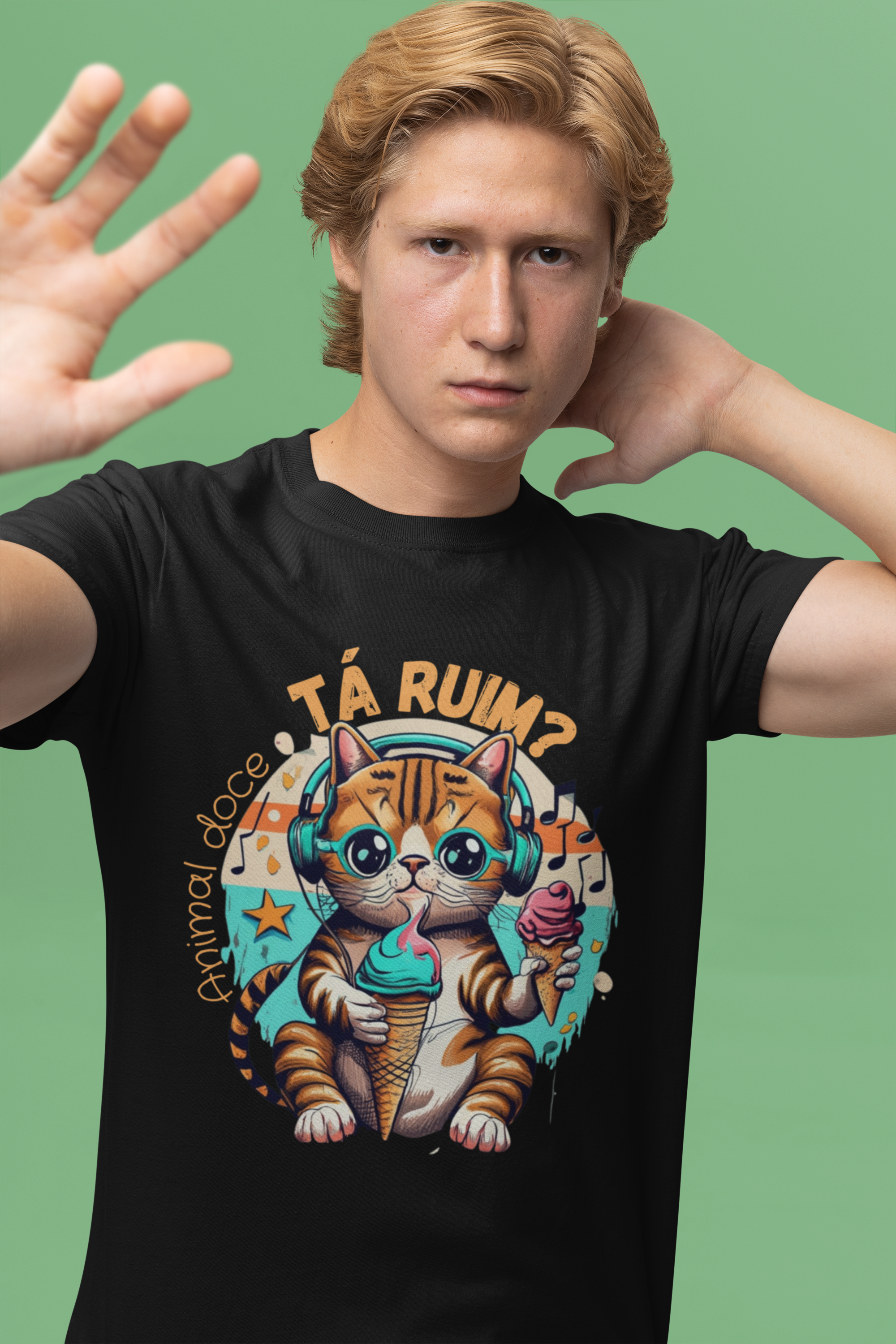 Nome do produto: CAMISETA QUALITY INFANTIL CAT, TA RUIM-10 A 14 ANOS