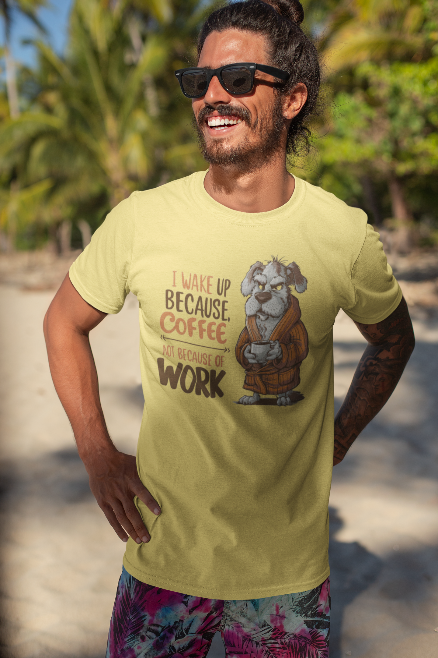 Nome do produto: CAMISETA T-SHIRT ESTONADA, DOG COFFEE