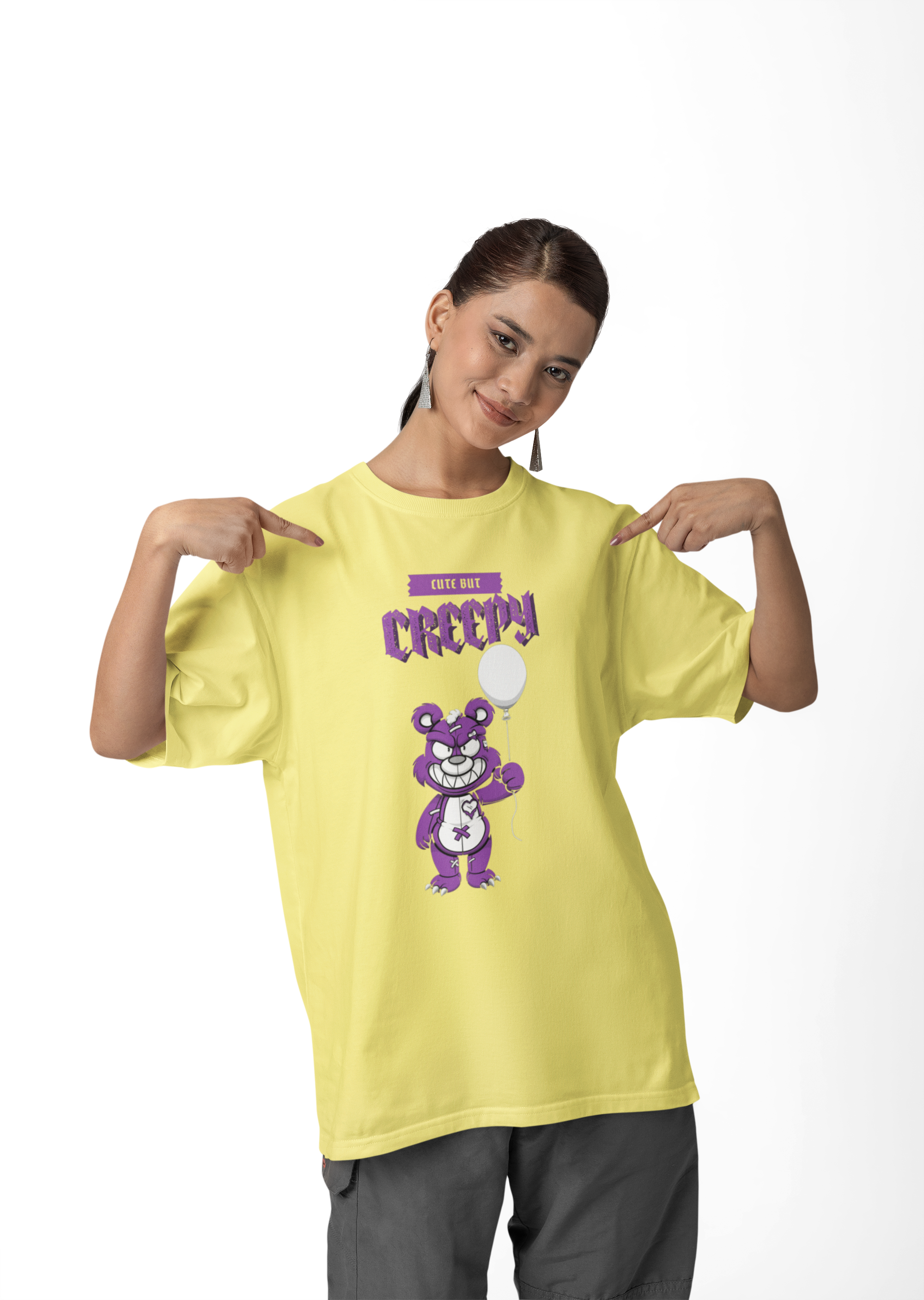 Nome do produto: CAMSIETA T-SHIRT ESTONADA, LINHA PSYCHO CUTE BUT CREEPY