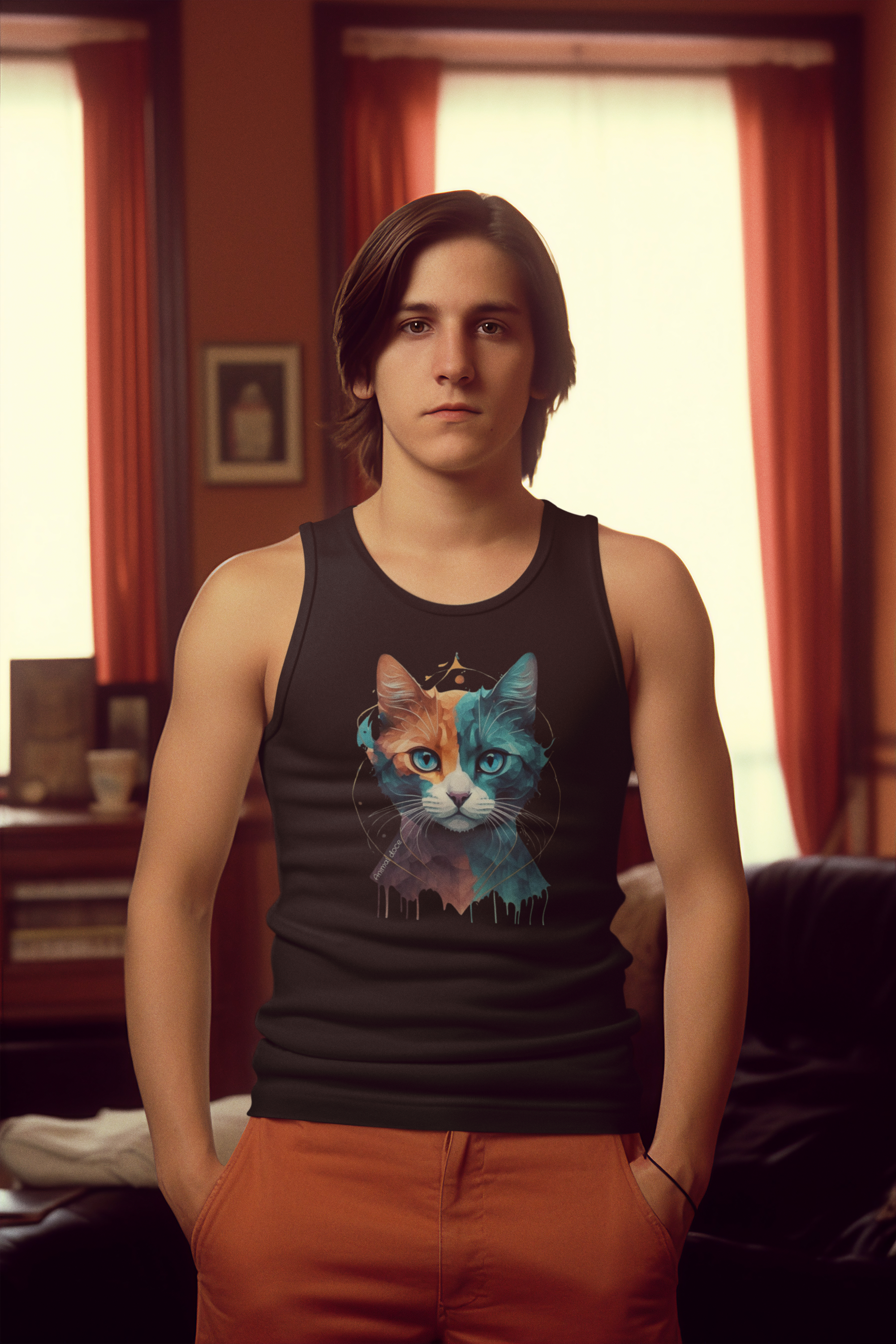 Nome do produto: REGATA CLASSIC, COLORFUL CAT 