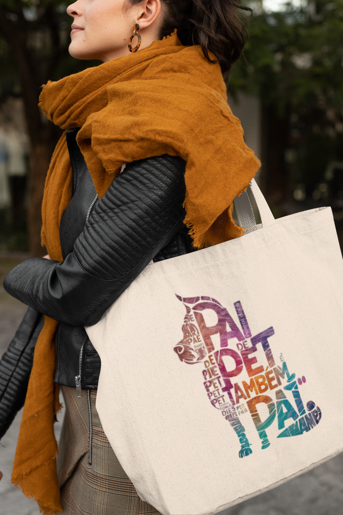 Nome do produto: ECOBAG GRANDE CRU DOG, PAI DE PET TAMBÉM E PAI, 100%ALGODAO