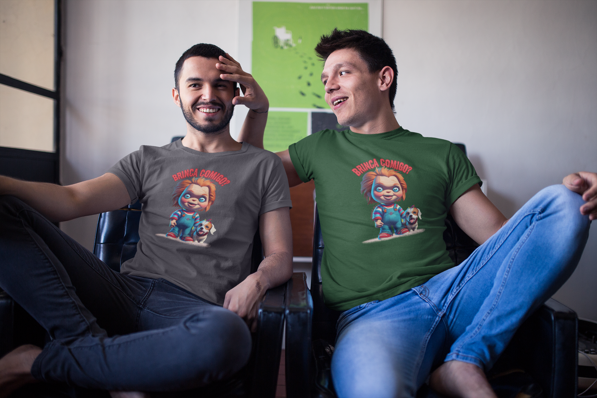 Nome do produto: CAMISETA T-SHIRT PIMA DOG, LINHA FILME CHUCKY BRINCA COMIGO