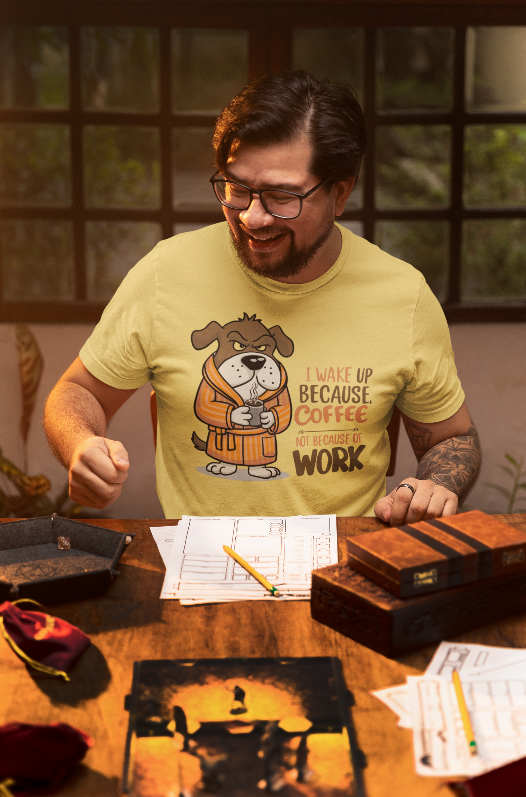 Nome do produto: CAMISETA T-SHIRT ESTONADA, DOG COFFEE