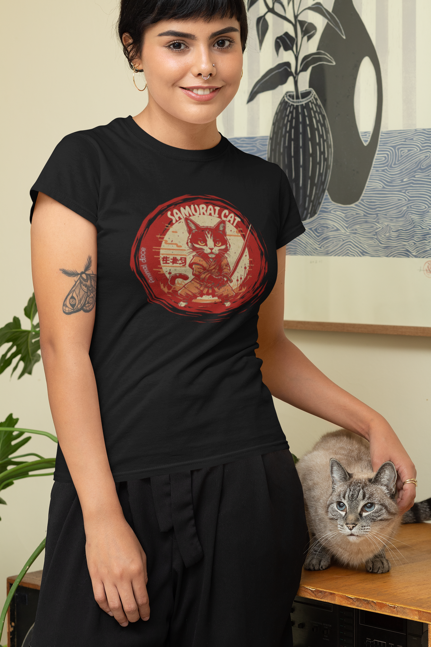 Nome do produto: CAMISETA BABY LONG PRIME, SAMURAI CAT