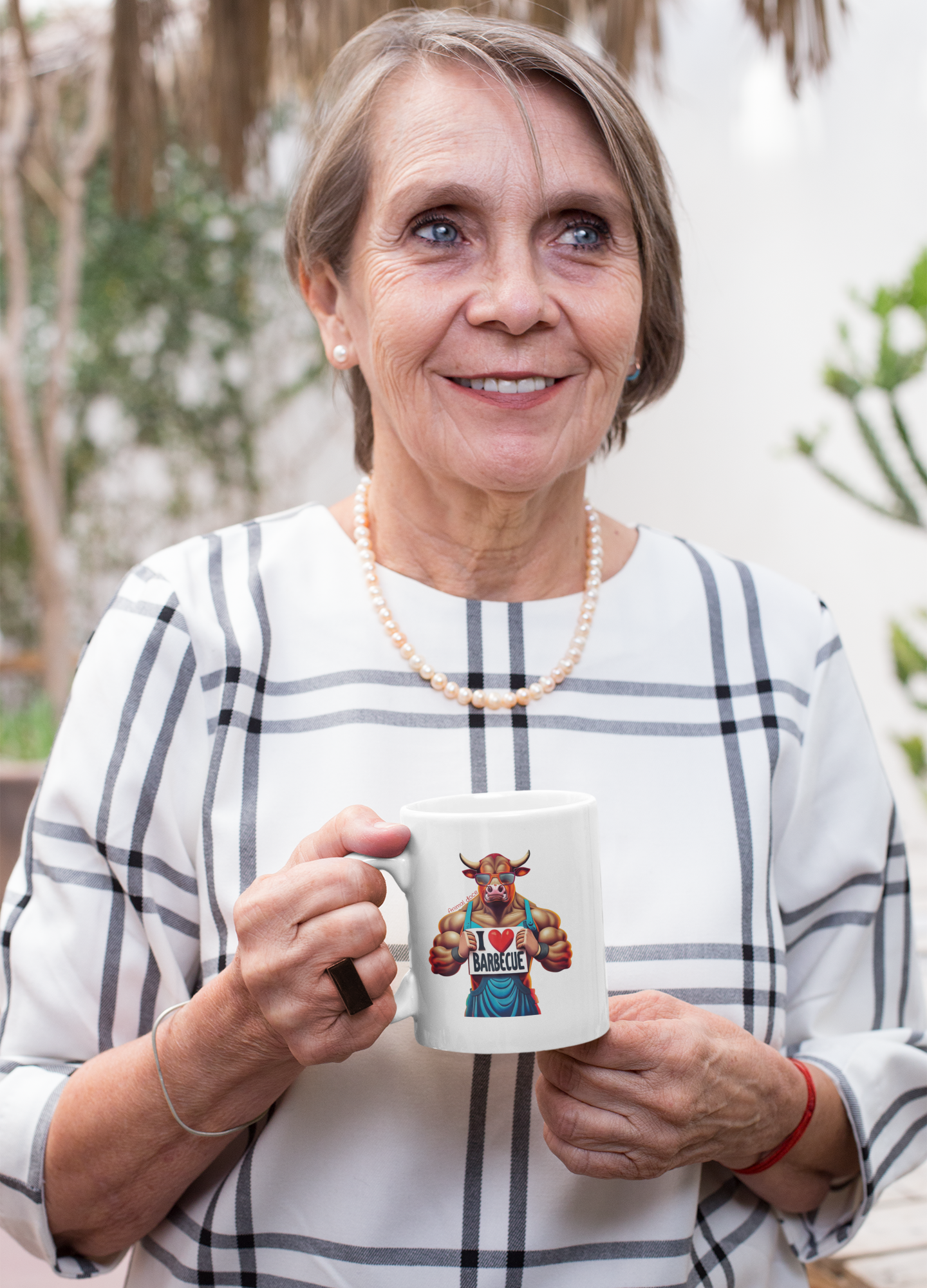 Nome do produto:  CANECA PERSONALIZADA CRIATIVA EM CERÂMICA, 325ML C/02 LADOS TAURUS I LOVE BARBECUE