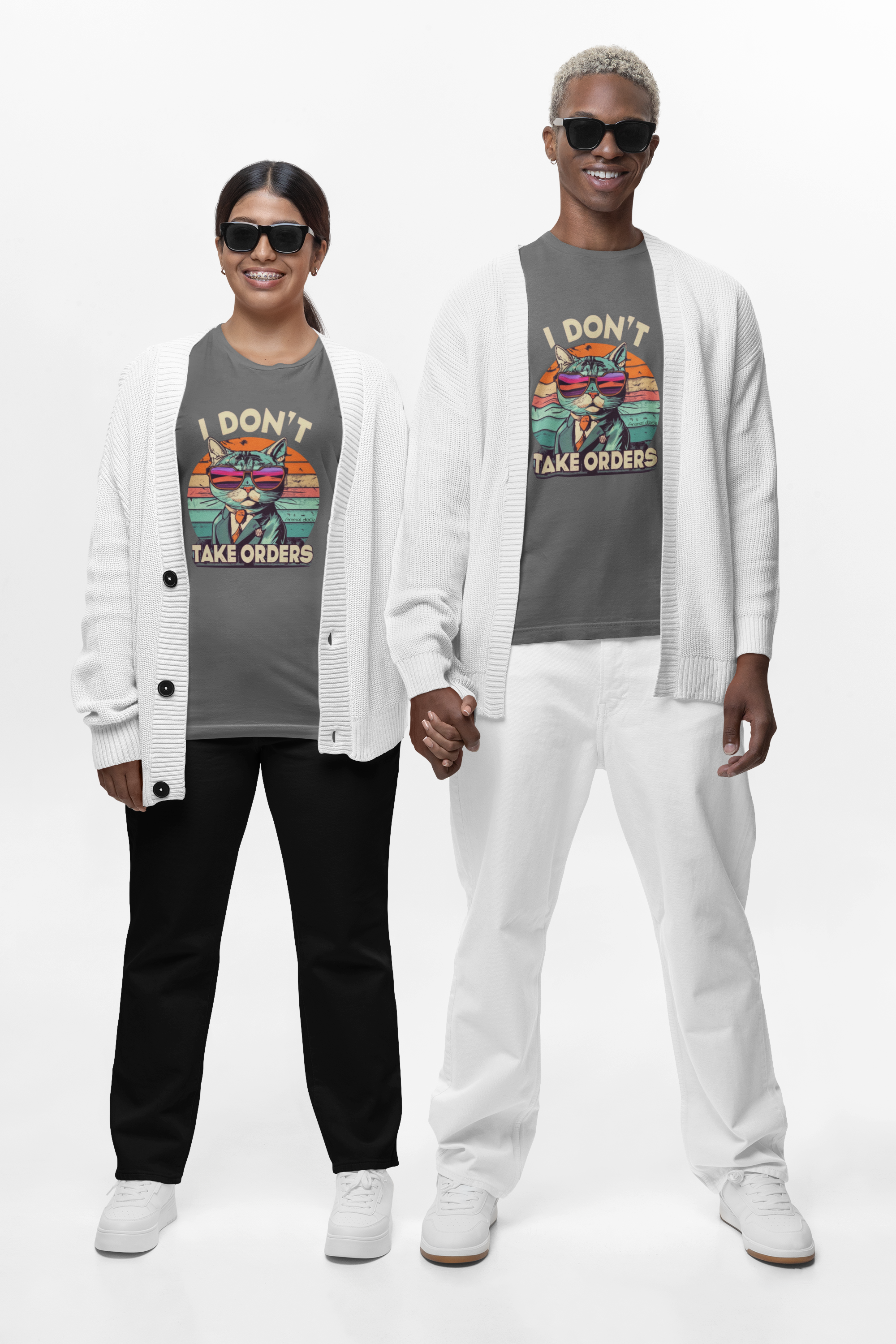 Nome do produto: CAMISETA T -SHIRT ESTONADA, CAT I DON\'T TAKE ORDERS