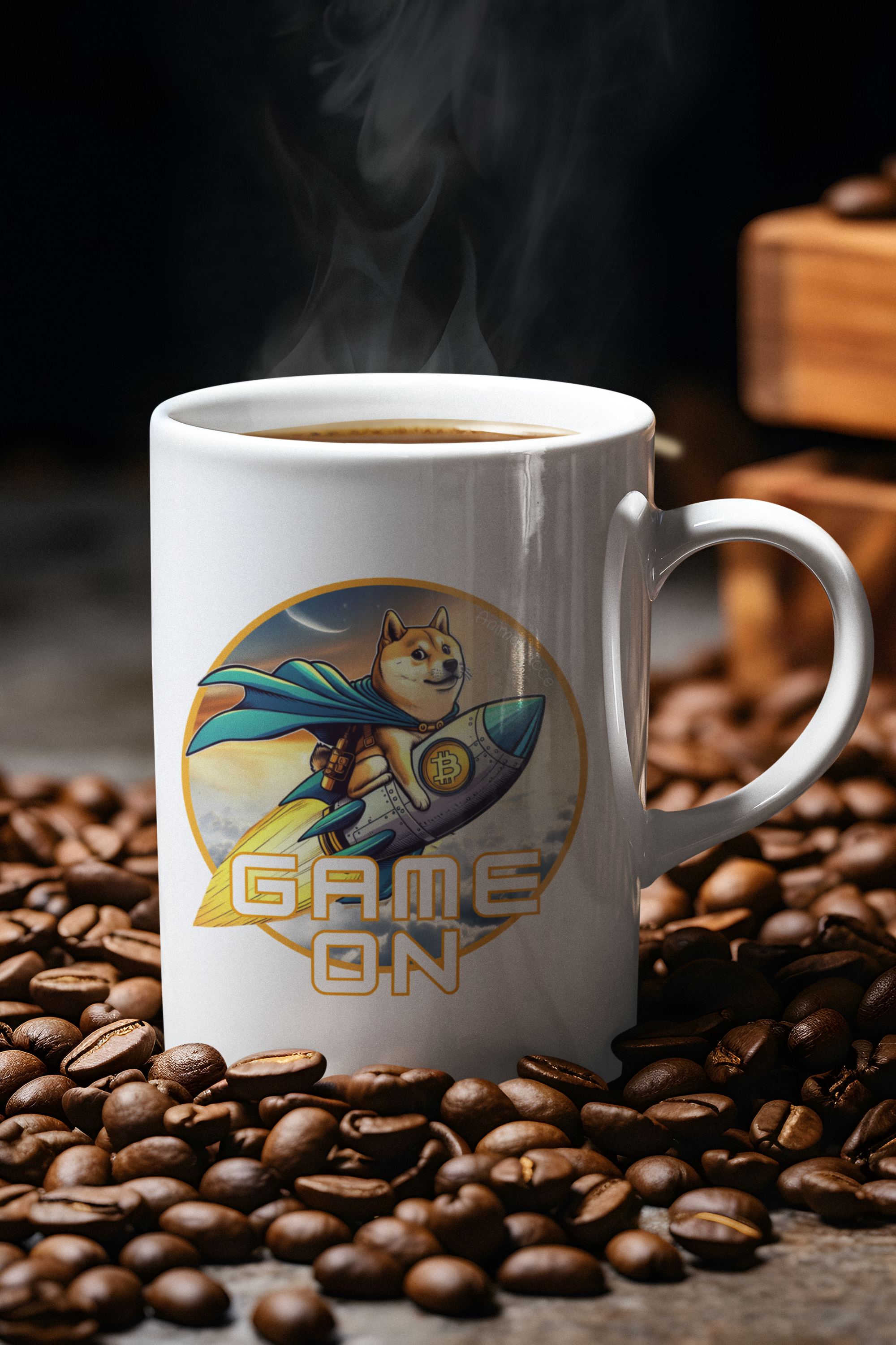 Nome do produto:  CANECA PERSONALIZADA CRIATIVA EM CERÂMICA, 325ML C/02 LADOS BITCOIN GAME ON