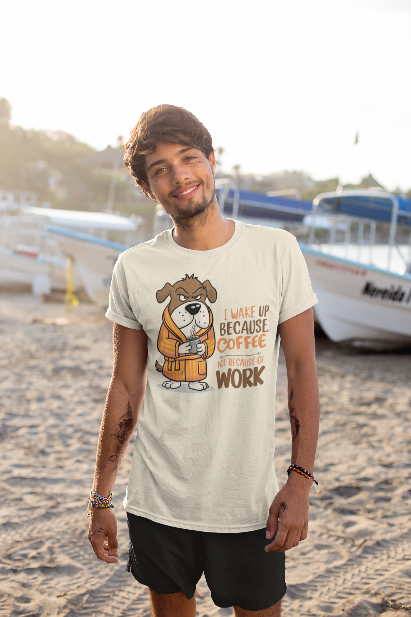 Nome do produto: CAMISETA T-SHIRT PIMA, DOG COFFEE