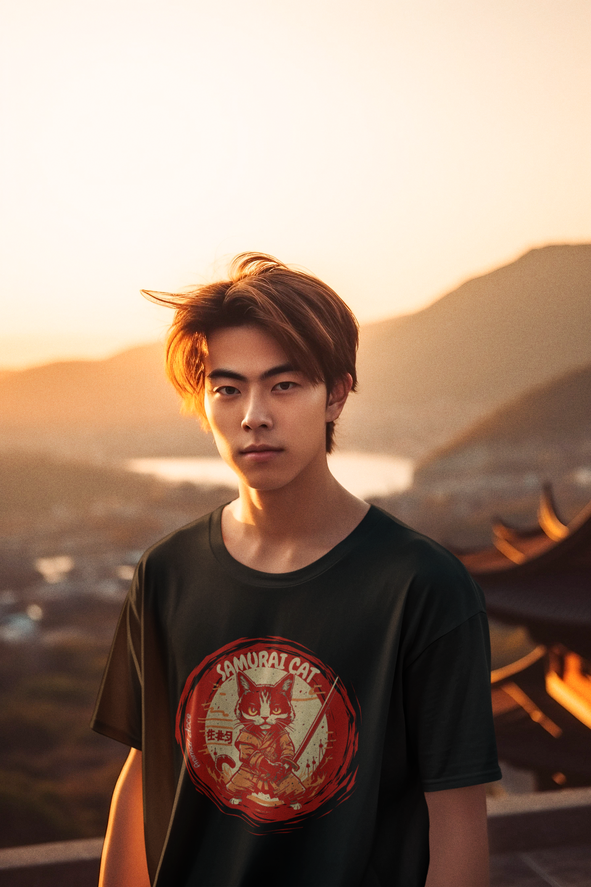 Nome do produto: CAMISETA T-SHIRT PIMA, SAMURAI CAT