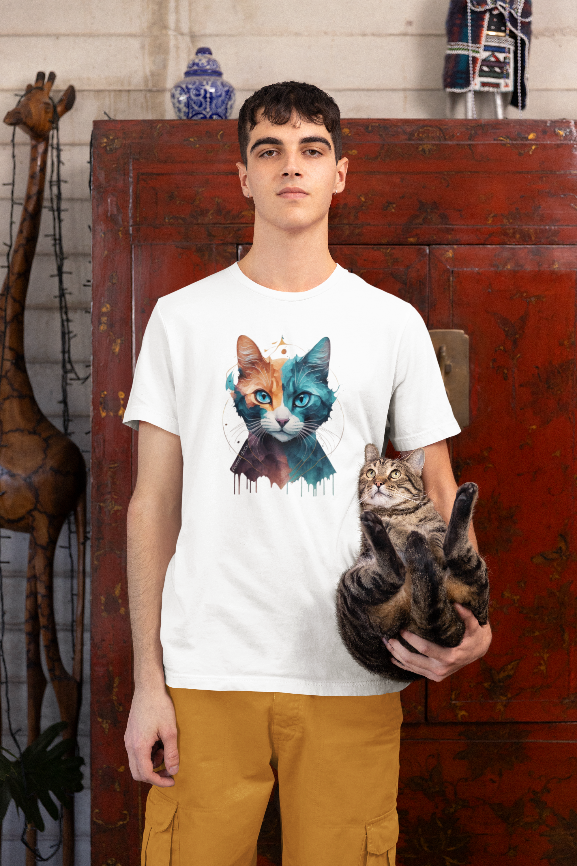 Nome do produto: CAMISETA T-SHIRT QUALITY, COLORFUL CAT