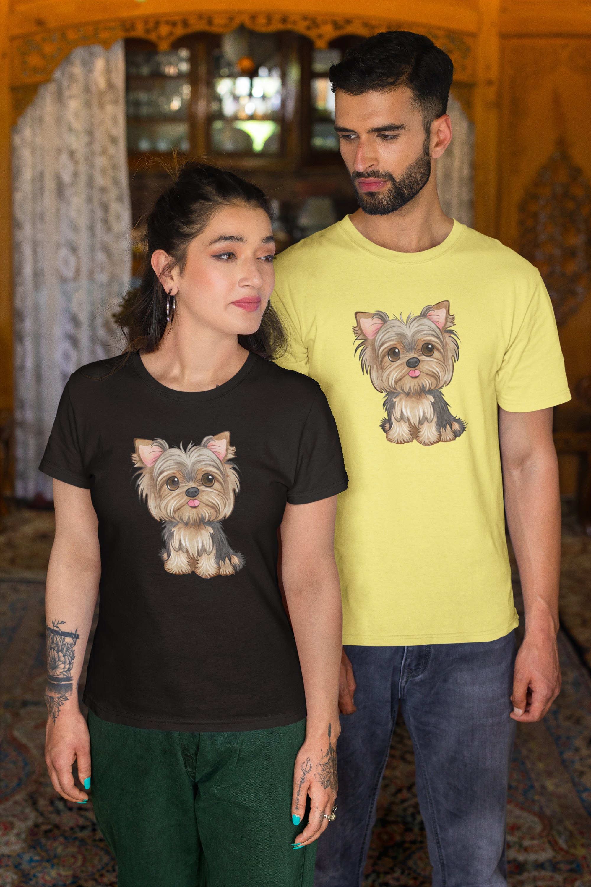 Nome do produto: CAMISETA T-SHIRT ESTONADA, DOG YORKSHIRE