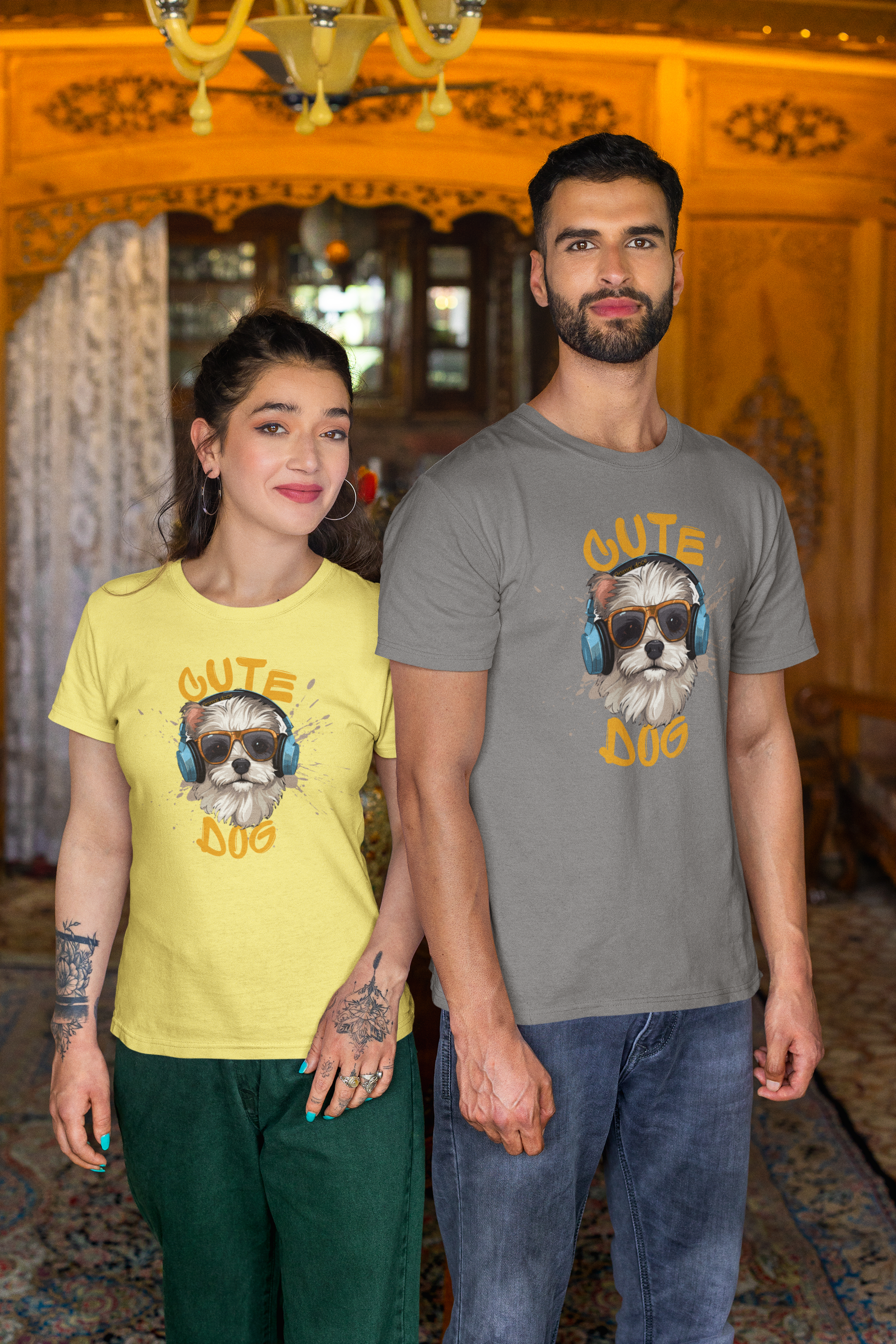 Nome do produto: CAMISETA T-SHIRT ESTONADA, CUTE DOG