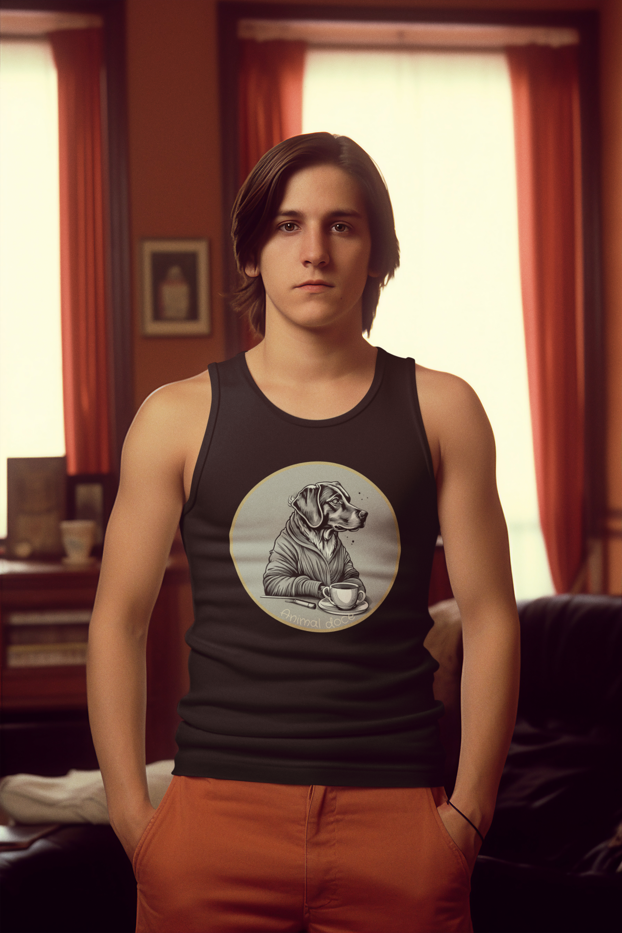 Nome do produto:  REGATA CLASSIC, DOG GOLDEN COFFEE OVAL PB