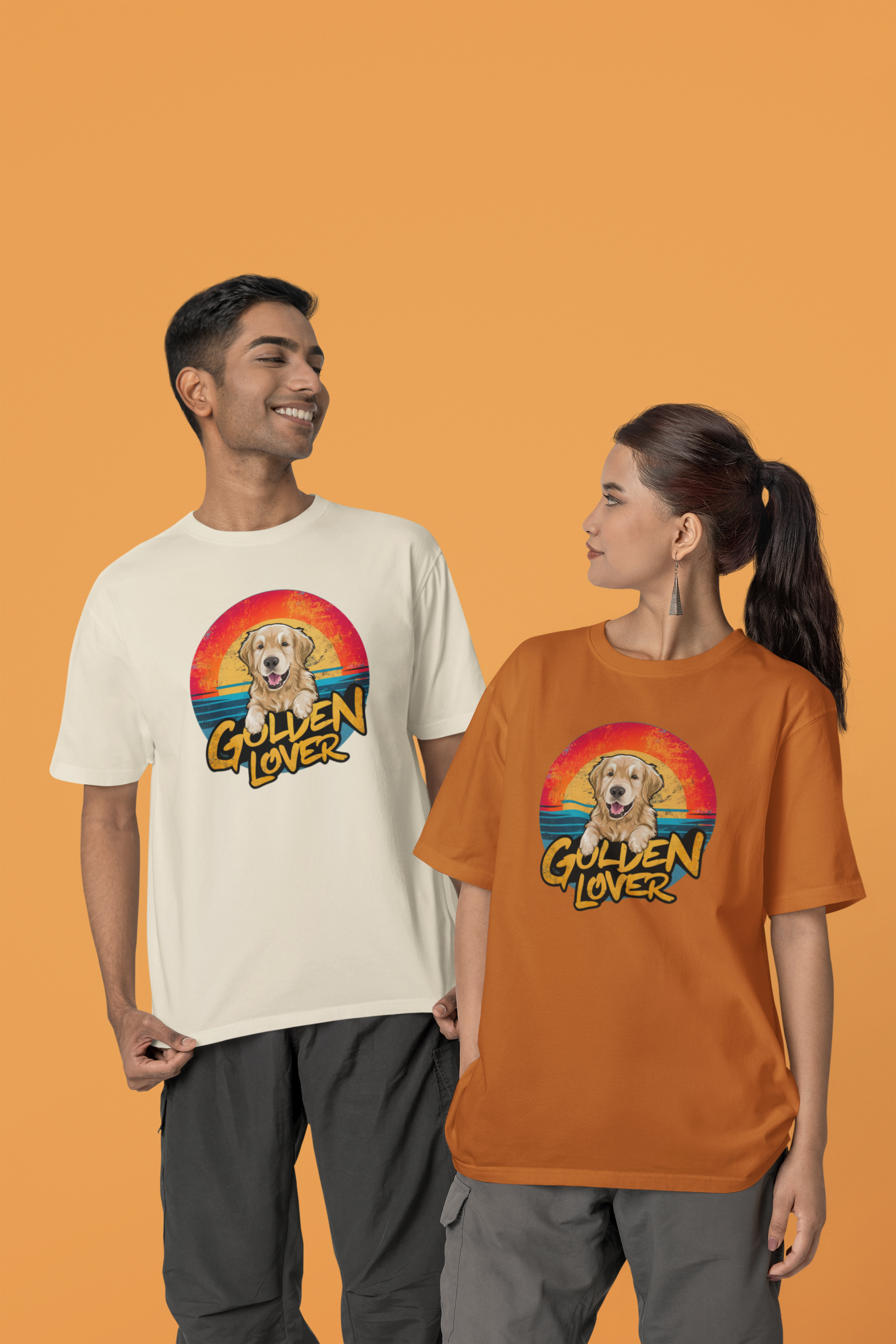 Nome do produto: CAMISETA T-SHIRT PIMA, DOG GOLDEN LOVER