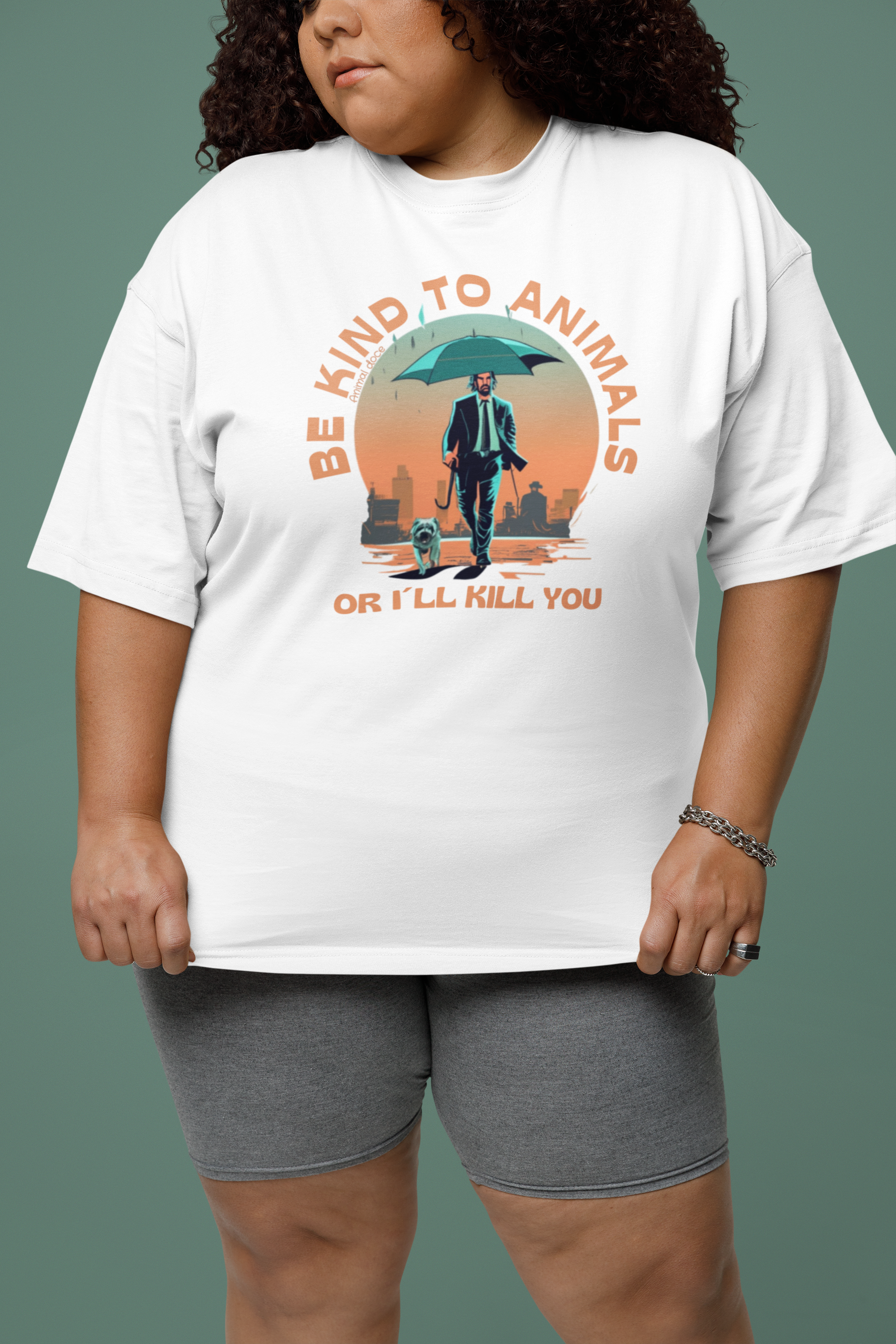 Nome do produto: CAMISETA T-SHIRT PLUS SIZE DOG, LINHA FILME JOHN WICK BE KIND TO ANIMALS