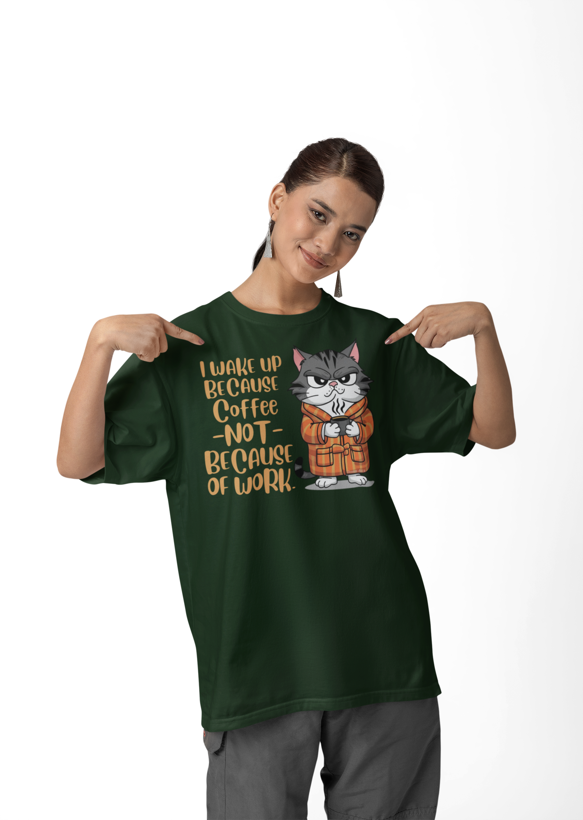 Nome do produto: CAMISETA T-SHIRT CLASSIC, CAT COFFEE