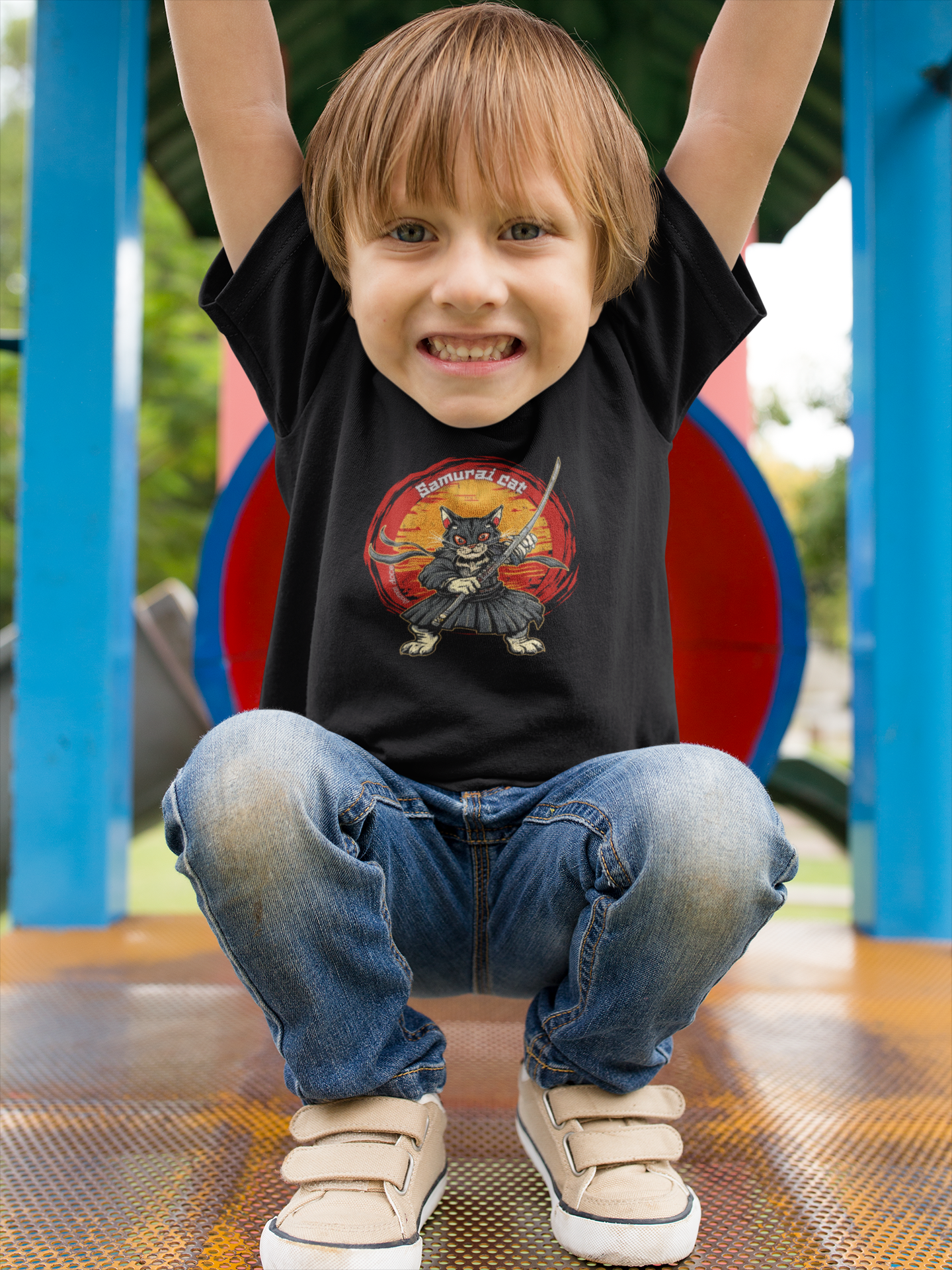 Nome do produto: CAMISETA CLASSIC INFANTIL, SAMURAI CAT-2 A 14 ANOS