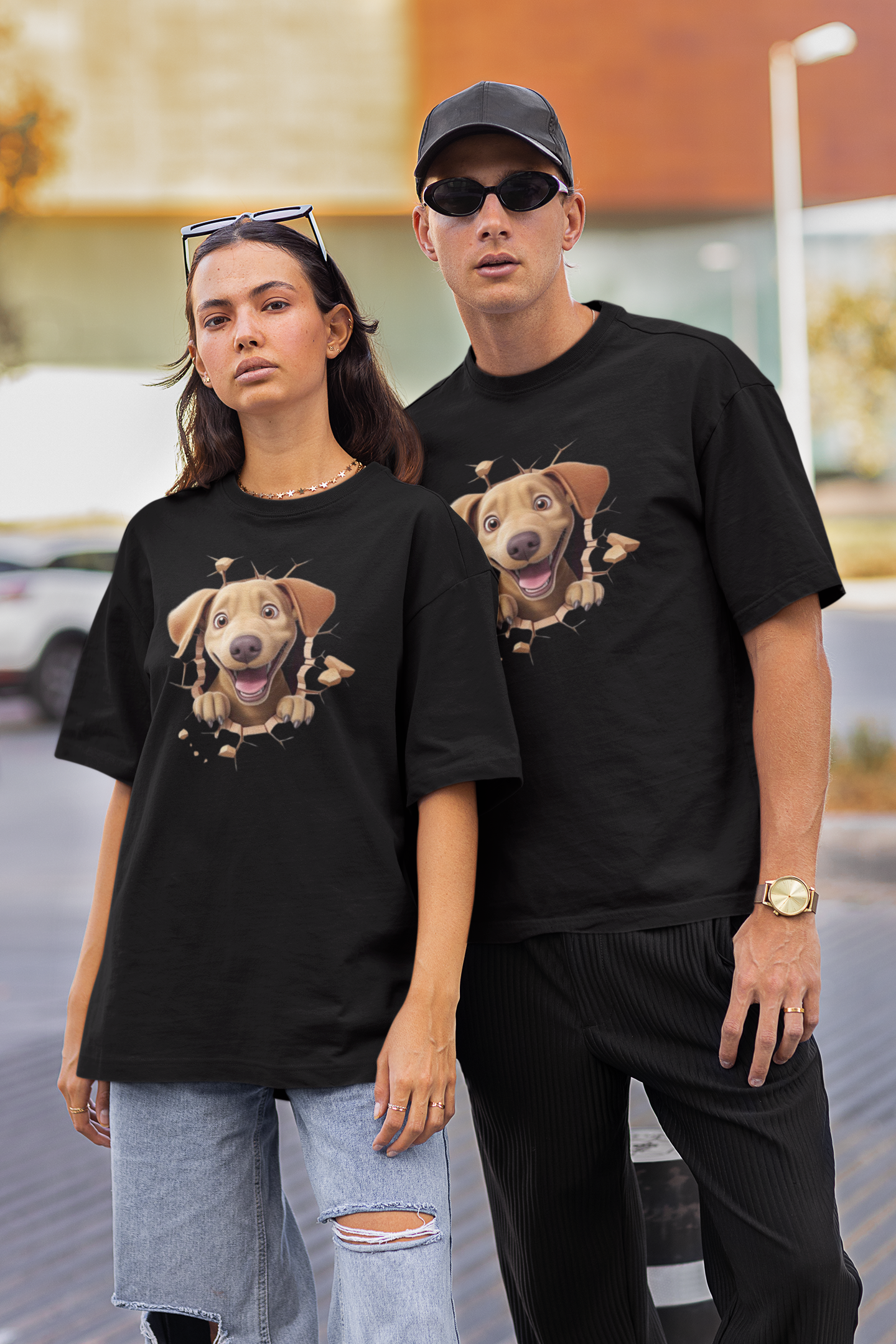 Nome do produto: CAMISETA T-SHIRT PRIME, ESTILO 3D DOG CARAMELO