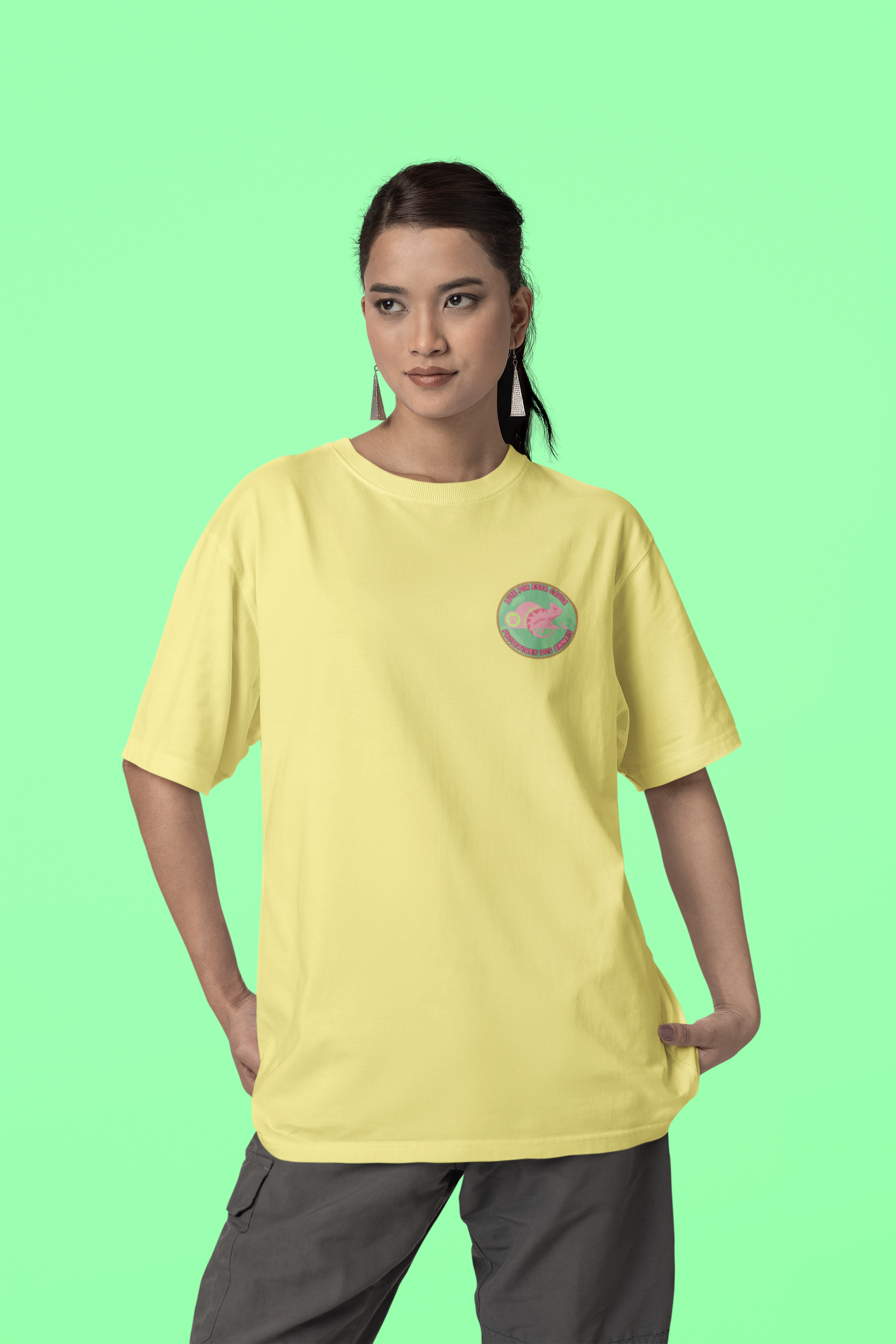 Nome do produto: CAMISETA T-SHIRT ESTONADA MINIMALISTA, LUTE POR ESSA CAUSA PROTETORES DOS ANIMAIS