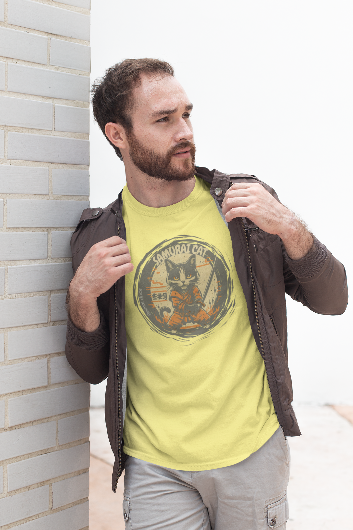 Nome do produto: CAMISETA T-SHIRT ESTONADA, SAMURAI CAT