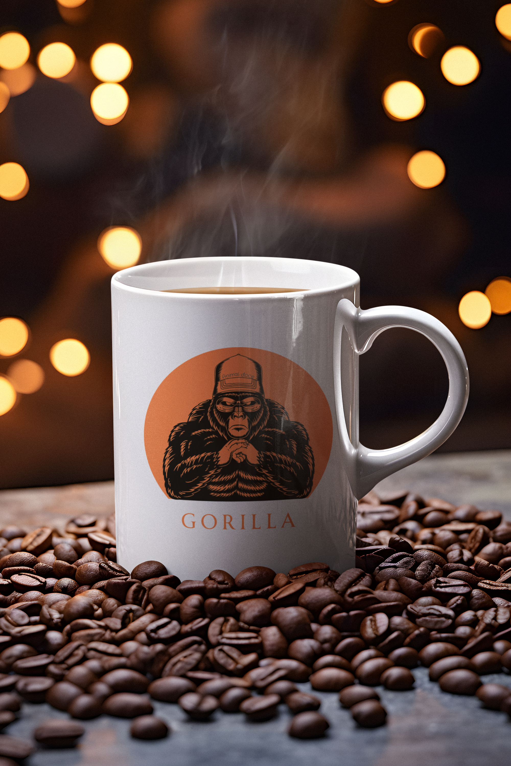 Nome do produto: CANECA PERSONALIZADA CRIATIVA EM CERÂMICA, 325ML C/02 LADOS,  GORILLA