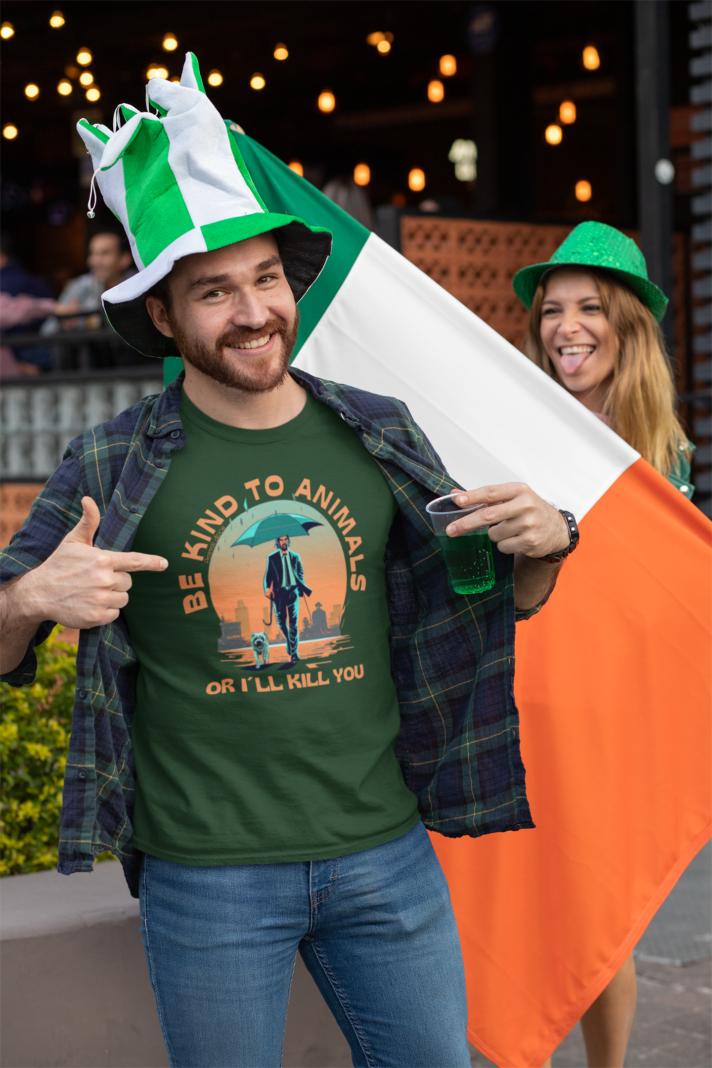 Nome do produto: CAMISETA T-SHIRT PIMA DOG, LINHA FILME JOHN WICK BE KIND TO ANIMALS