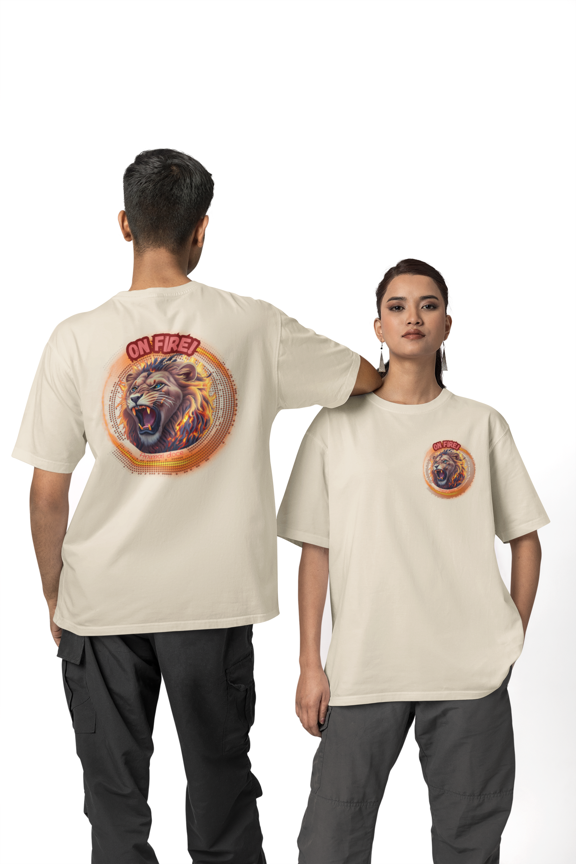 Nome do produto: CAMISETA T-SHIRT ALGODÃO PIMA F/V, LION ON FIRE