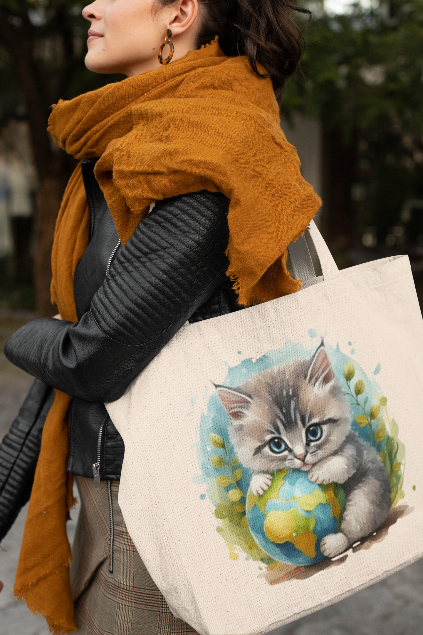 Nome do produto: ECOBAG GRANDE CRU CAT PLANETA, 100%ALGODAO