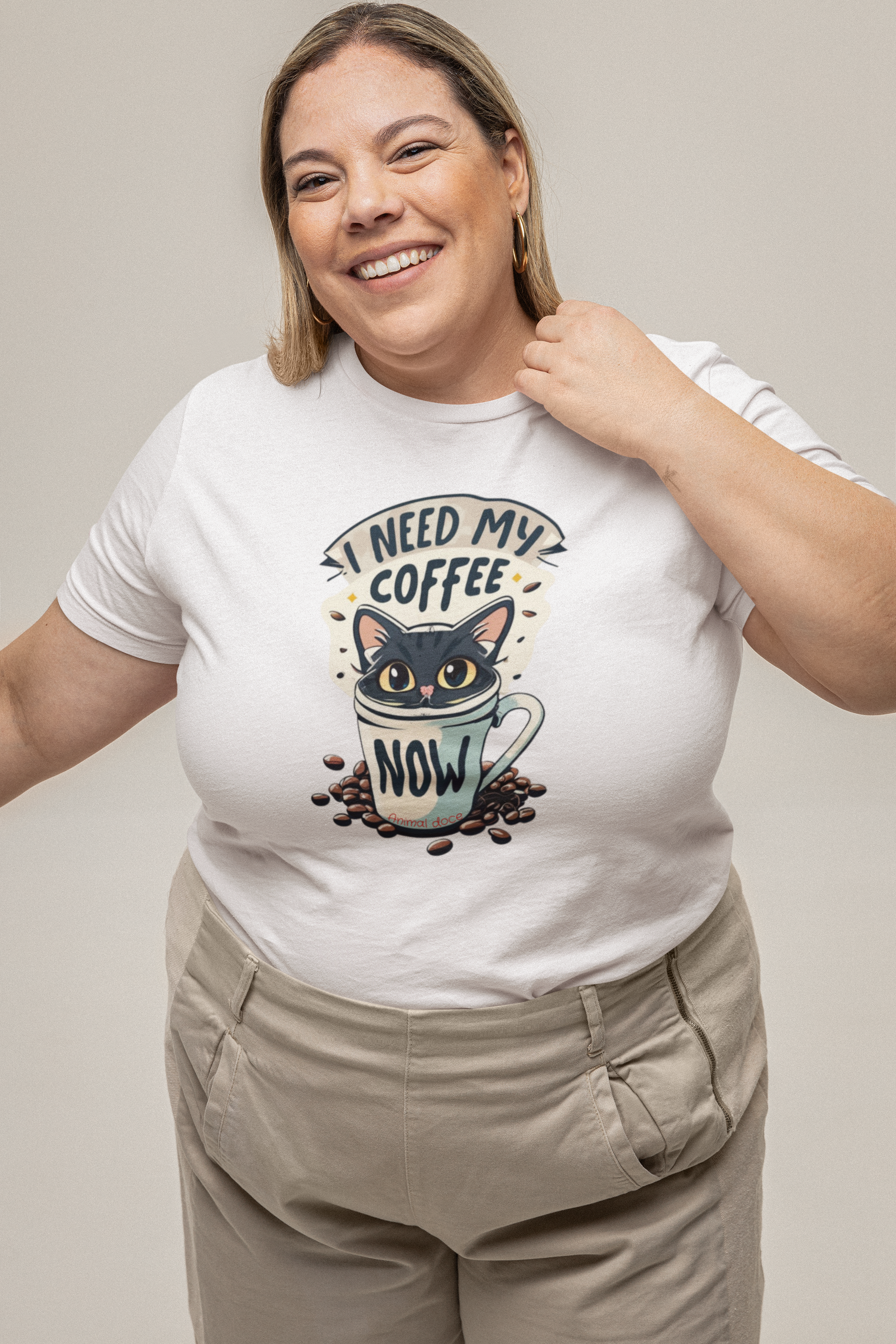 Nome do produto: CAMISETA T-SHIRT PLUS SIZE, CAT COFFEE