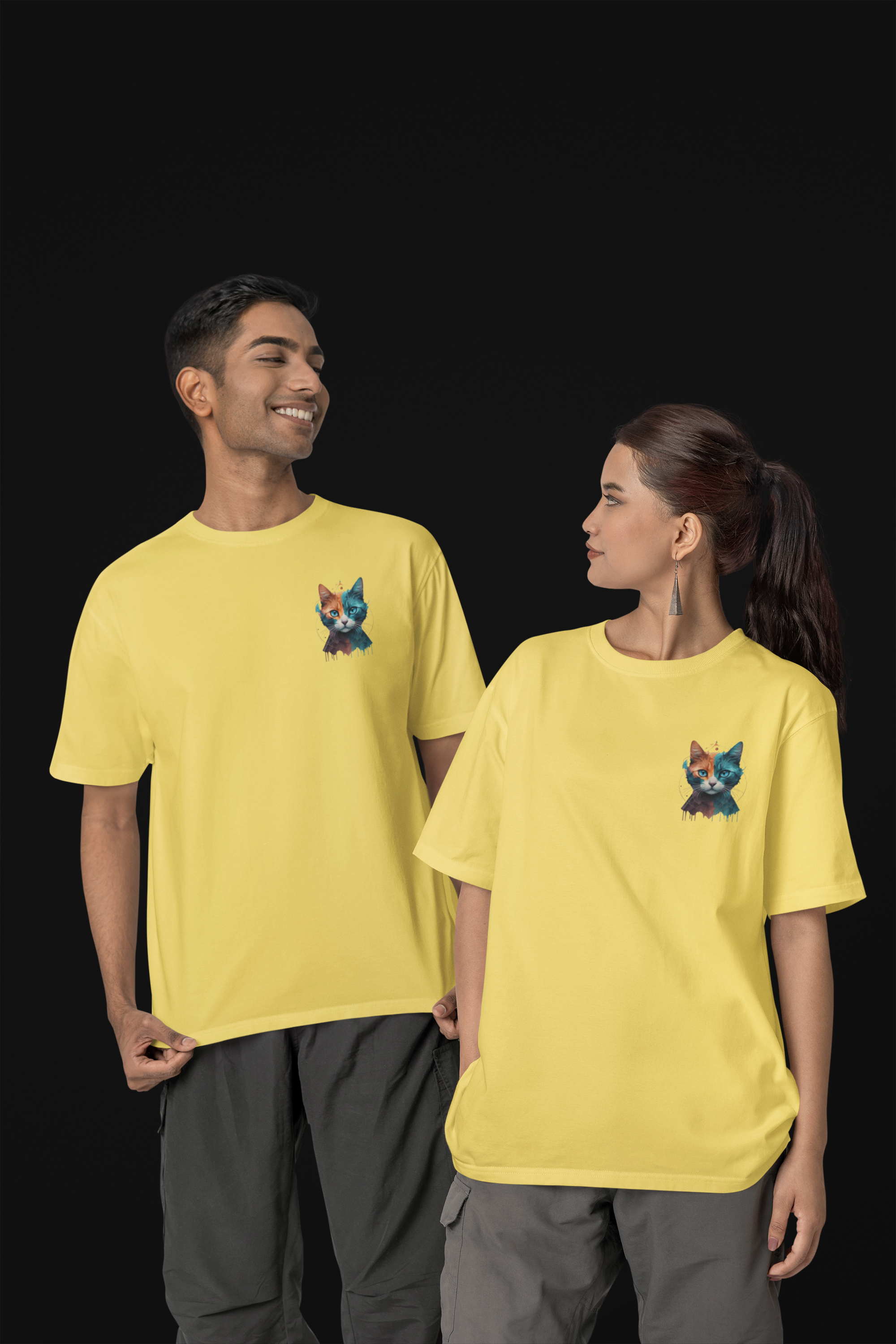 Nome do produto: CAMISETA T-SHIRT ESTONADA MINIMALISTA, CAT COLOR