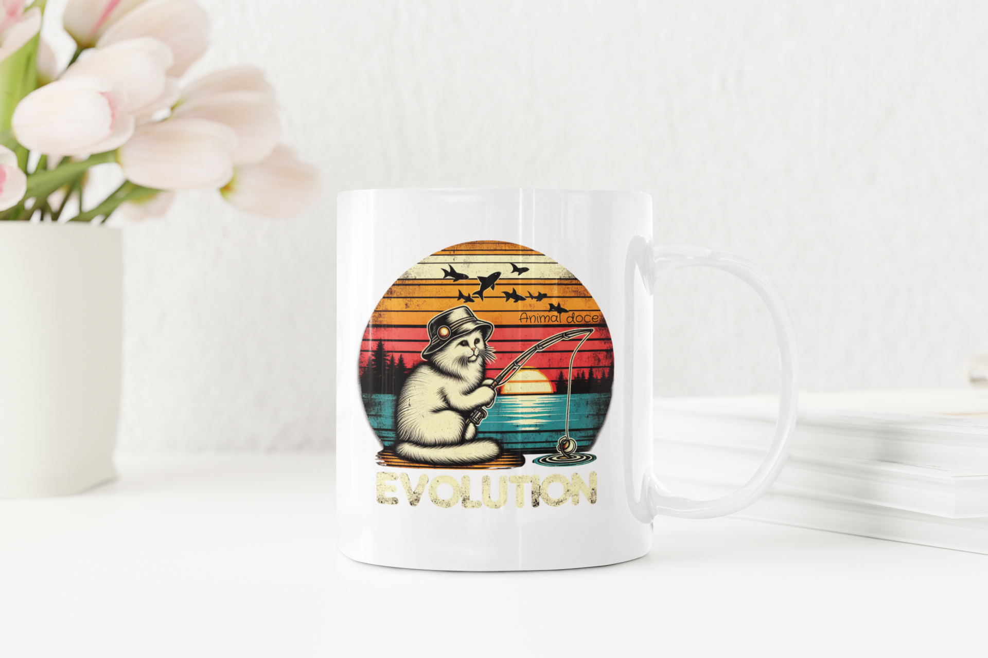 Nome do produto: CANECA PERSONALIZADA CRIATIVA EM CERÂMICA, 325ML C/02 LADOS, CAT EVOLUTION