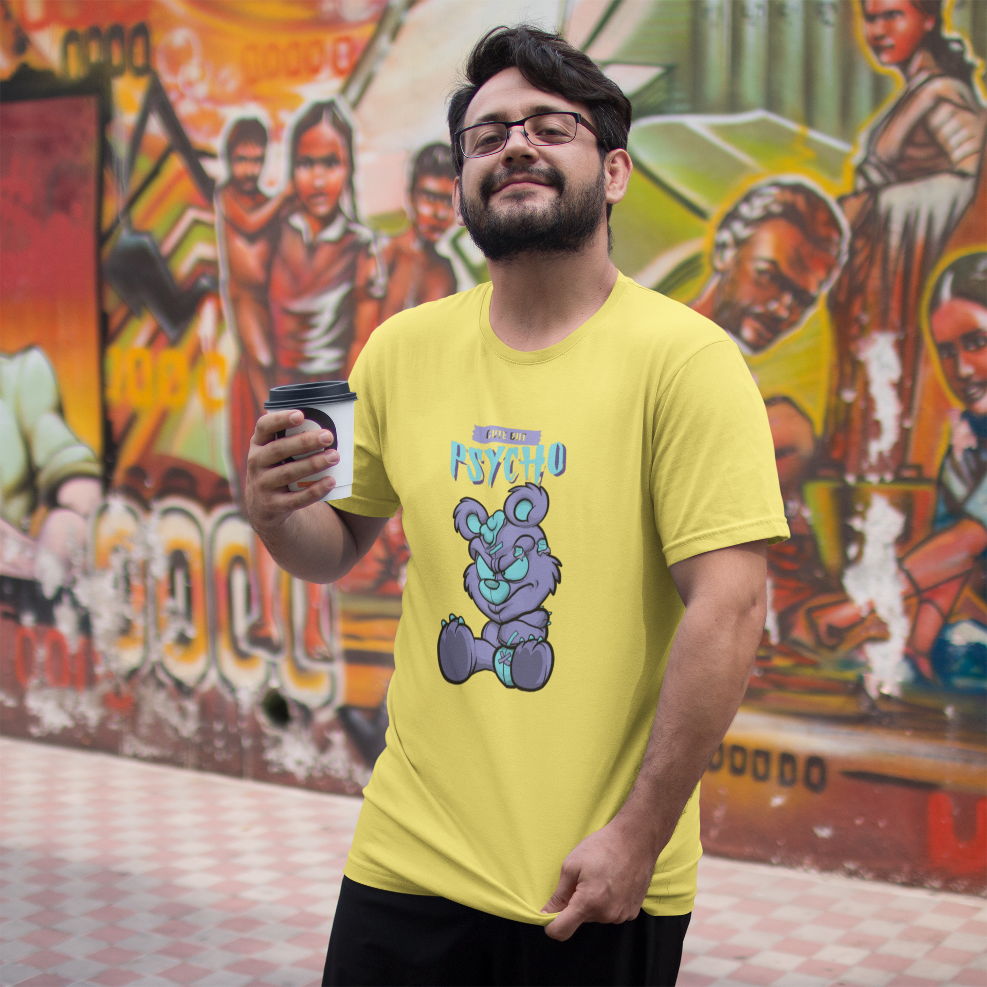 Nome do produto: CAMISETA T-SHIRT ESTONADA, LINHA CUTE BUT PSYCHO