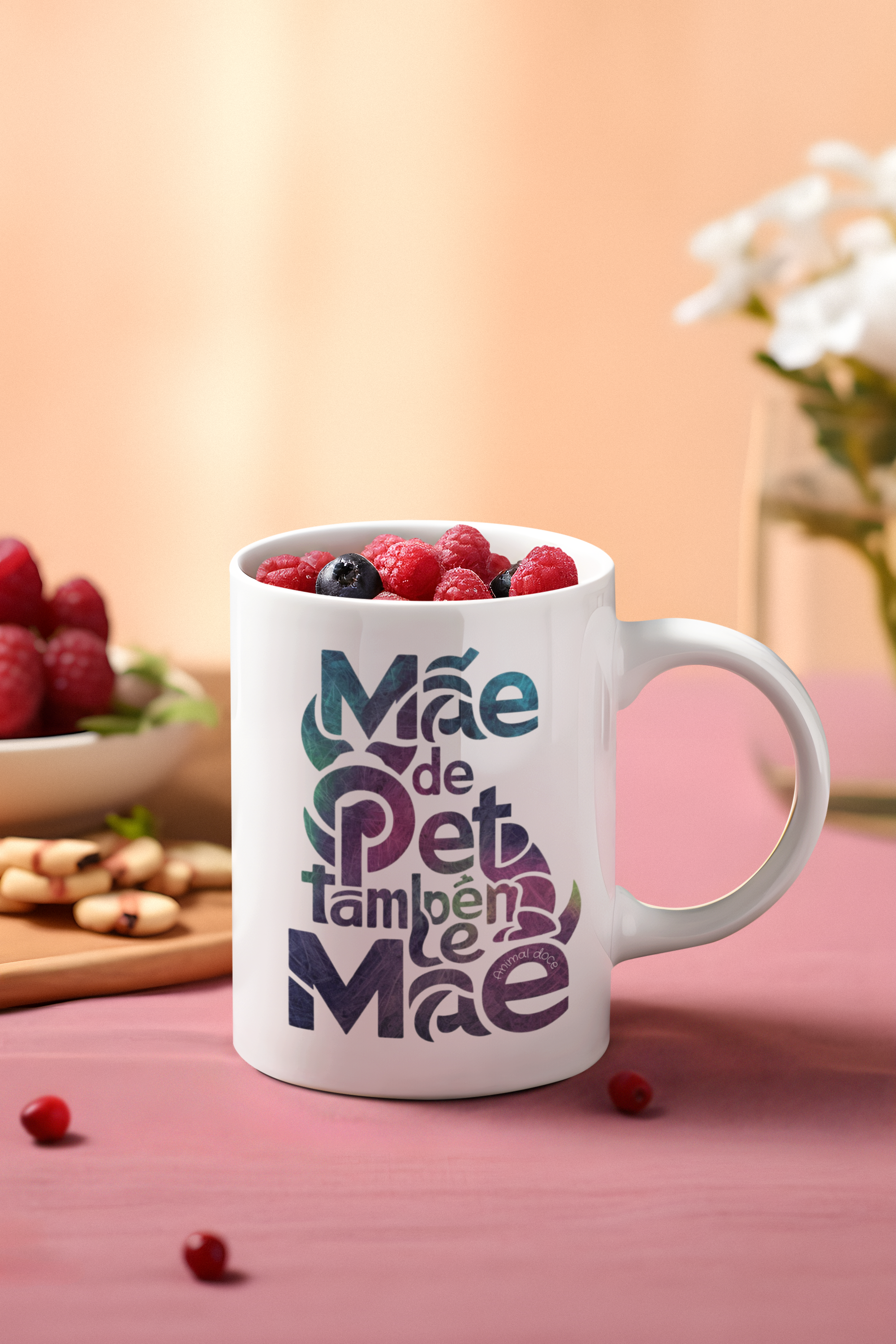 Nome do produto:  CANECA PERSONALIZADA CRIATIVA EM CERÂMICA, 325ML C/02 LADOS, MÃE DE PET TAMBÉM E MÃE 