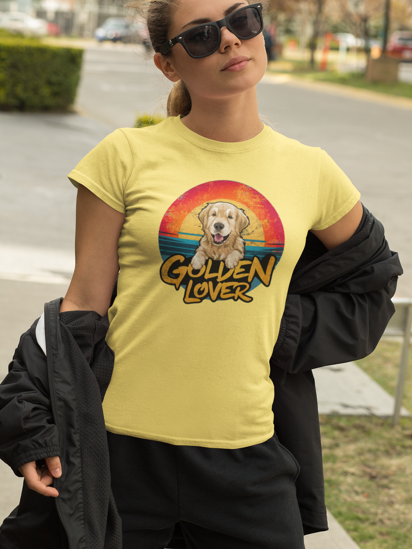 Nome do produto: CAMISETA BABY LONG ESTONADA, DOG GOLDEN LOVER