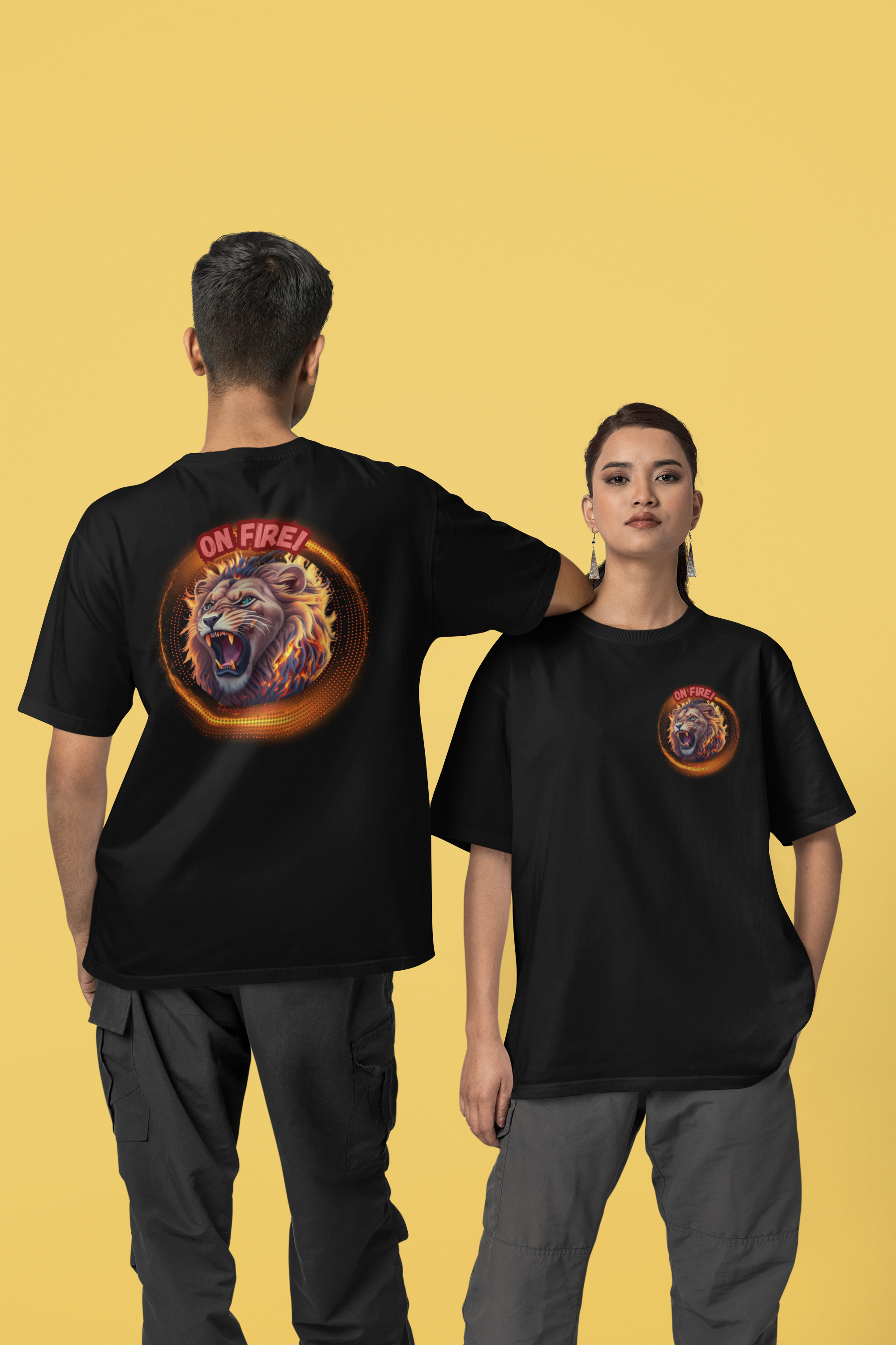 Nome do produto: CAMISETA T-SHIRT QUALITY F/V, LION ON FIRE