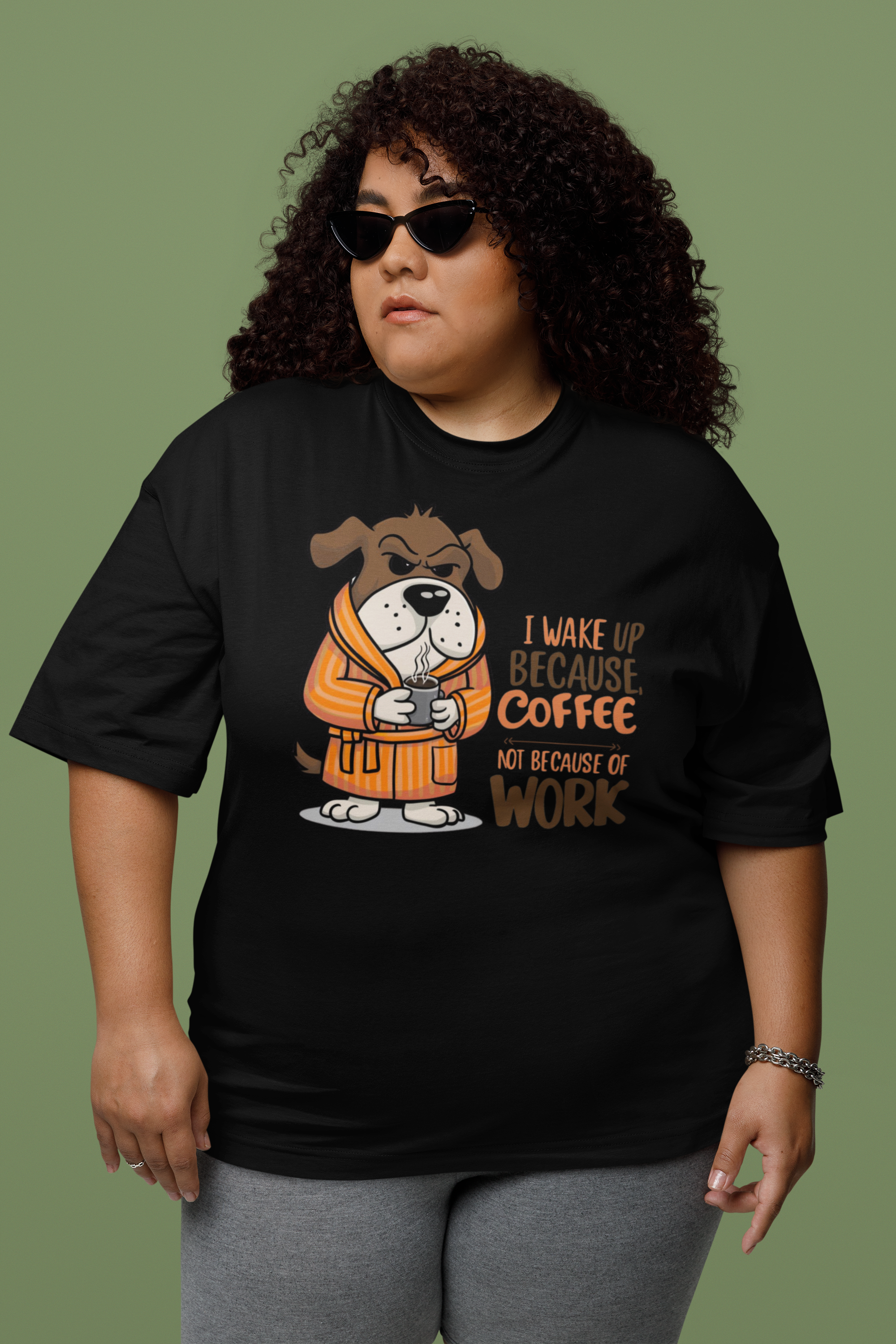 Nome do produto: CAMISETA T-SHIRT PLUS SIZE, DOG COFFEE