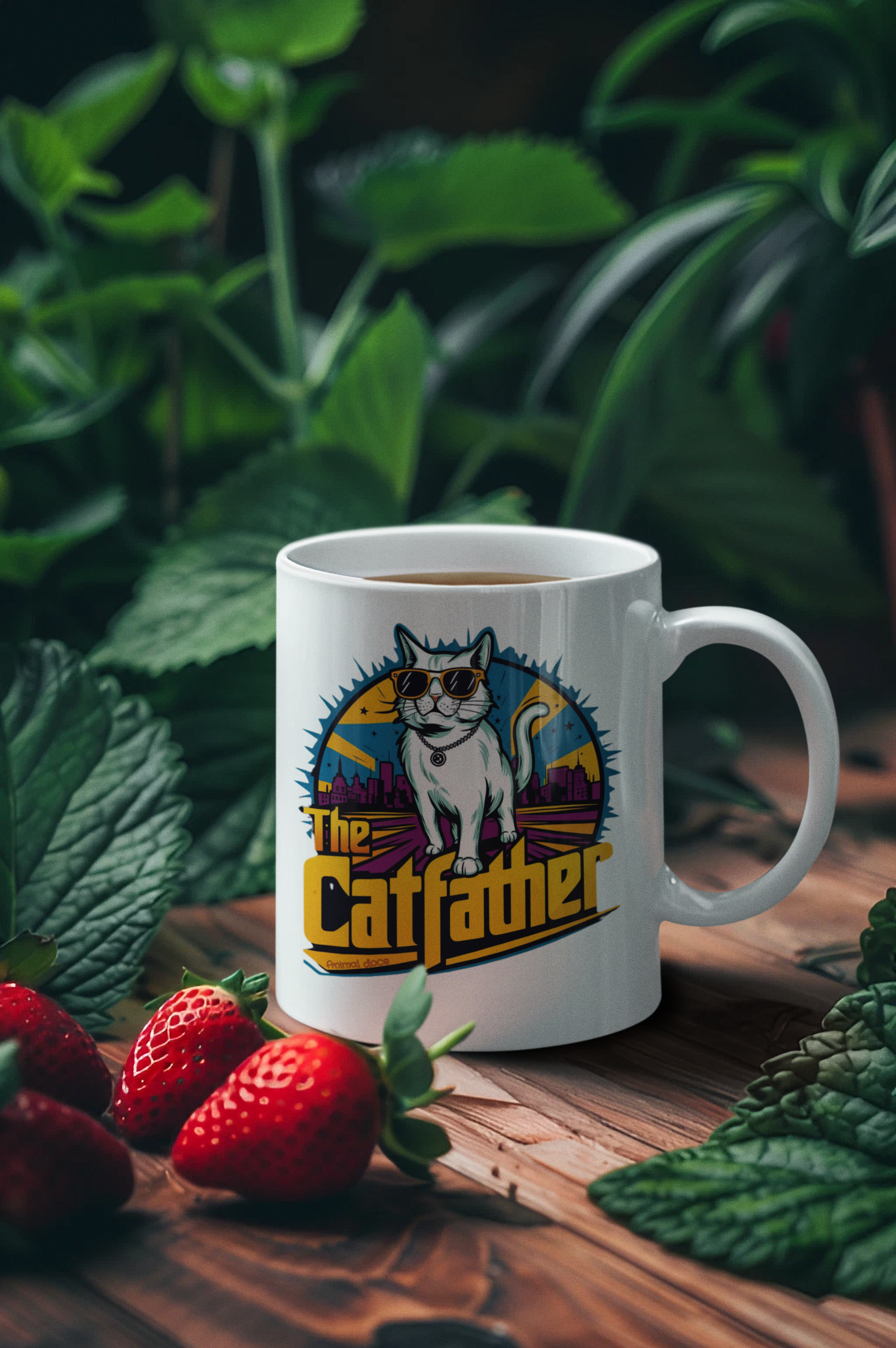 Nome do produto:  CANECA PERSONALIZADA CRIATIVA EM CERÂMICA, 325ML C/02 LADOS, THE CATFATHER
