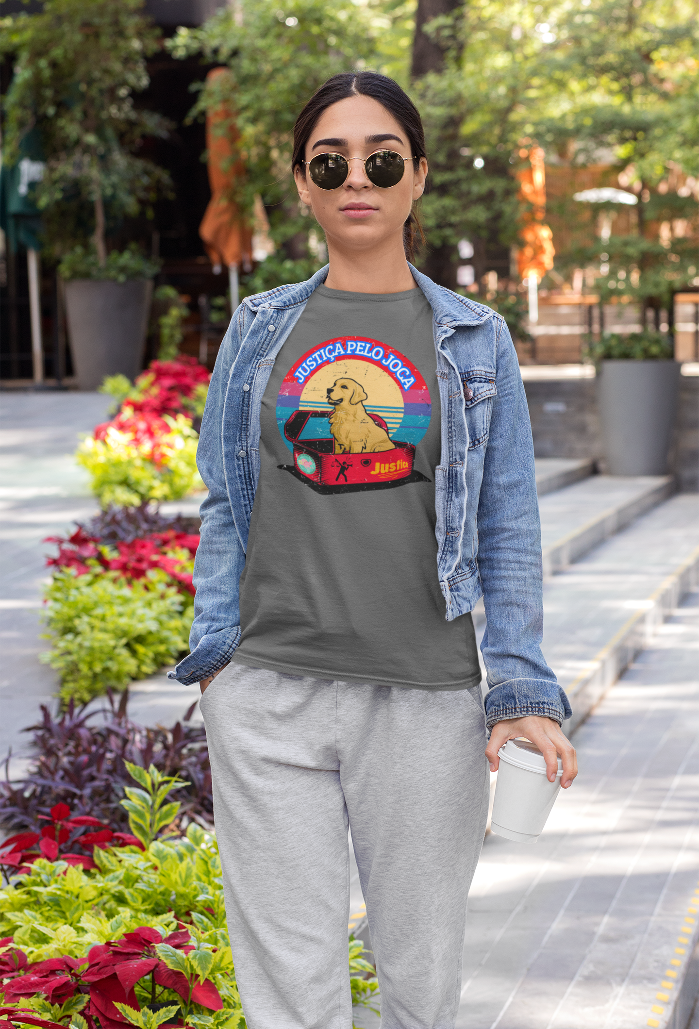 Nome do produto: CAMISETA BABY LONG ESTONADA JUSTIÇA PELO JOCA