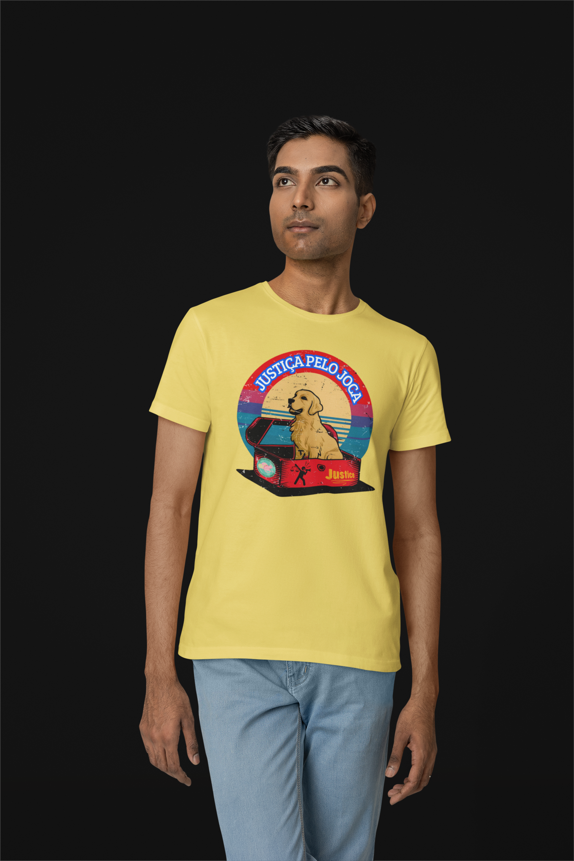 Nome do produto: CAMISETA T-SHIRT ESTONADA JUSTIÇA PELO JOCA