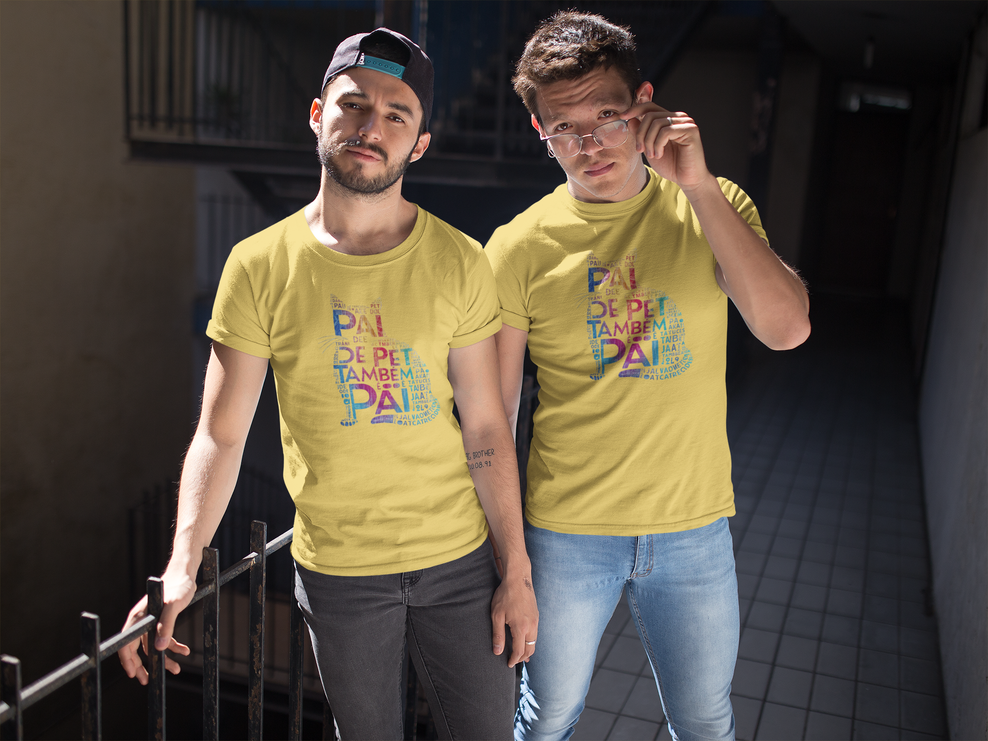 Nome do produto: CAMISETA T-SHIRT ESTONADA CAT, PAI DE PET TAMBÉM E PAI