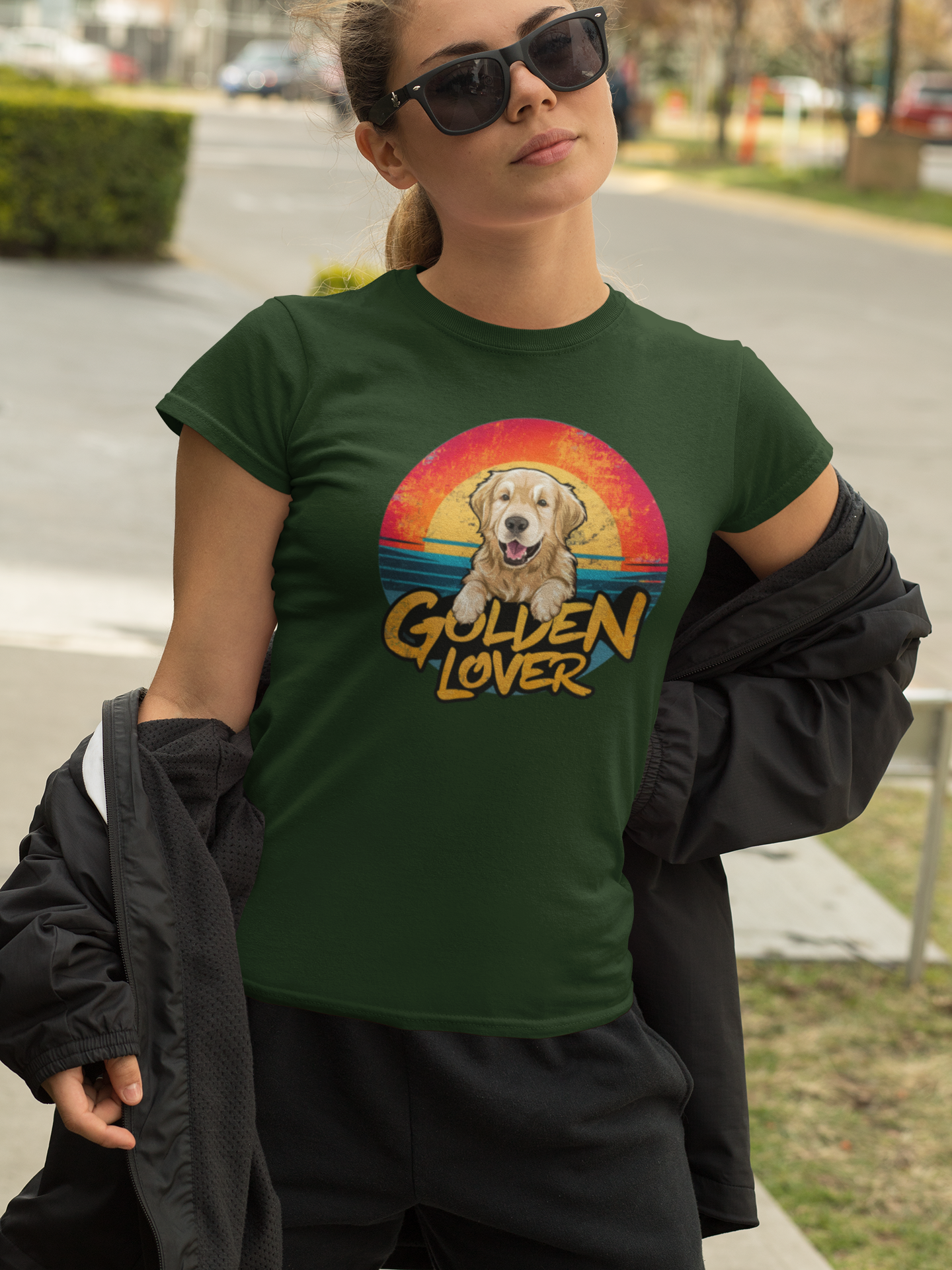 Nome do produto: CAMISETA BABY LONG PIMA , DOG GOLDEN LOVER