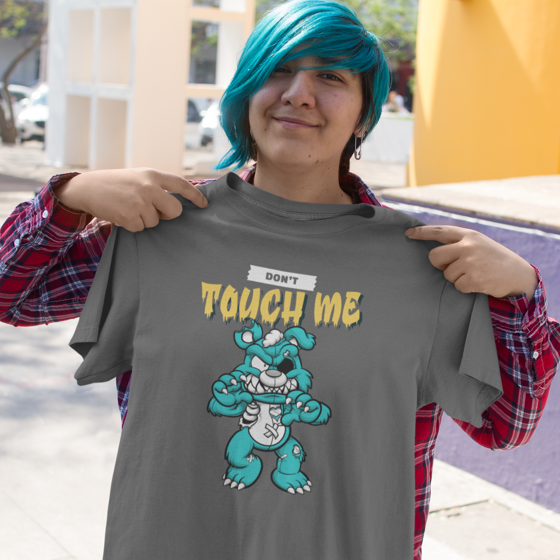 Nome do produto: CAMISETA T-SHIRT ESTONADA, LINHA PSYCHO DON´T TOUCH ME